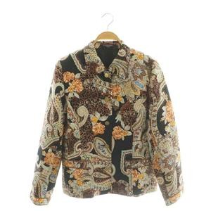 Leonard Paris Wool Silk Jacket Black Beige 11AR All-Over Pattern A Condition