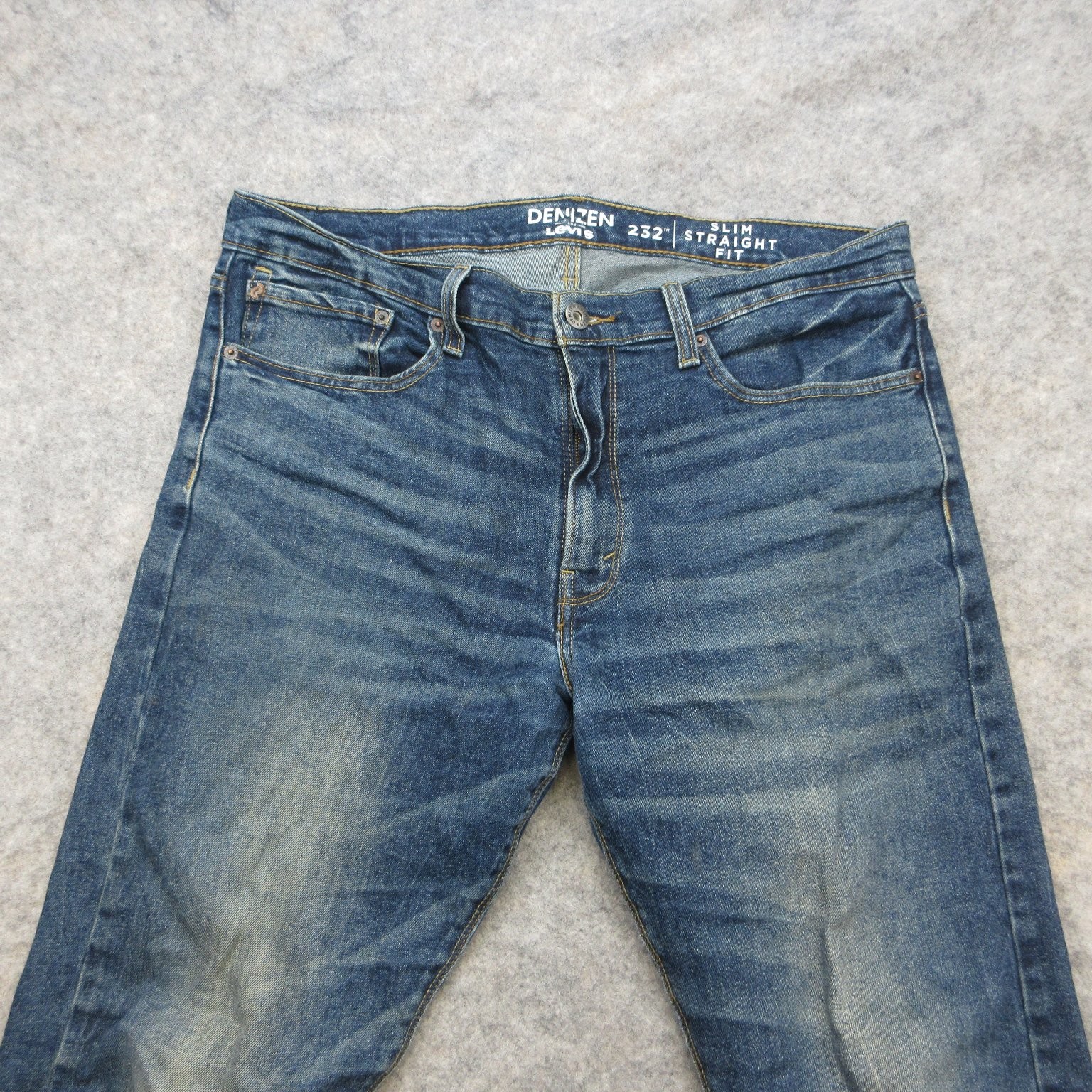 DENIZEN Levi’s 232 Men’s Blue Slim Straight Fit Jeans 36×34 Stretch Denim