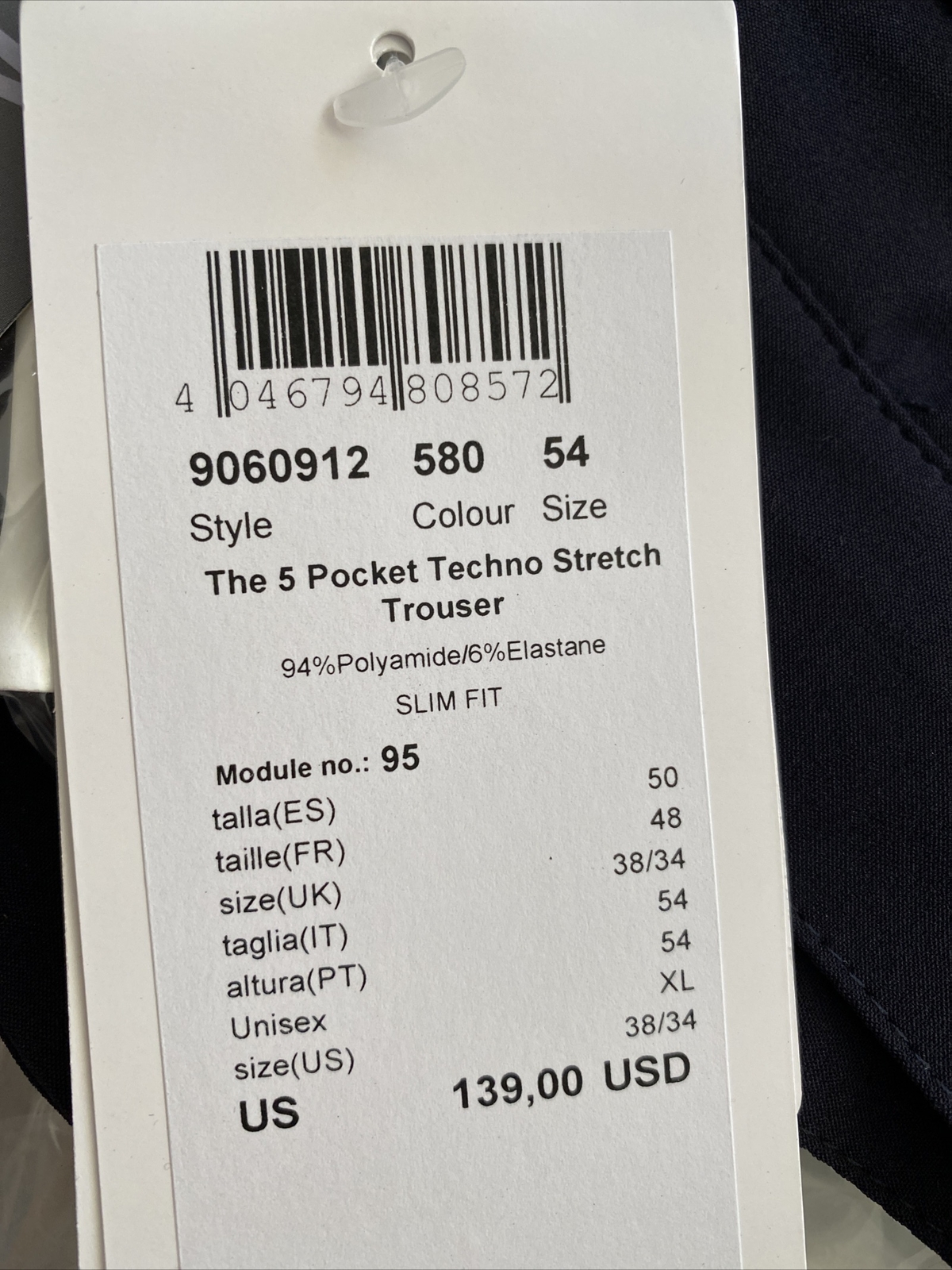 NWT Golfino Mens 5 POCKET TECHNO STRETCH TROUSER 9060912 580 Navy 32 34 36 38 40