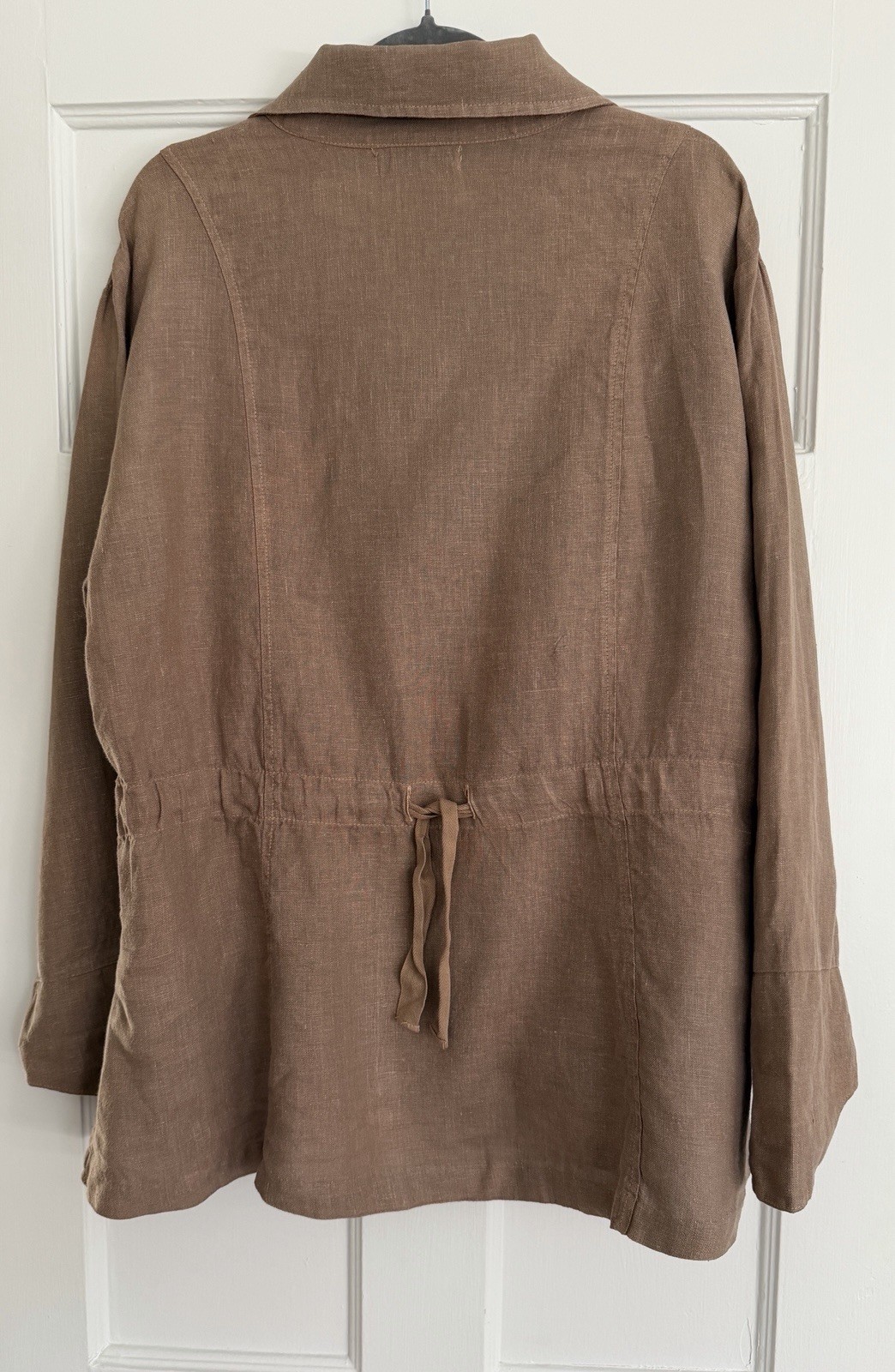 Willow Brand WMs Casual 100% Linen Button Shacket/Jacket Size M Cinchable