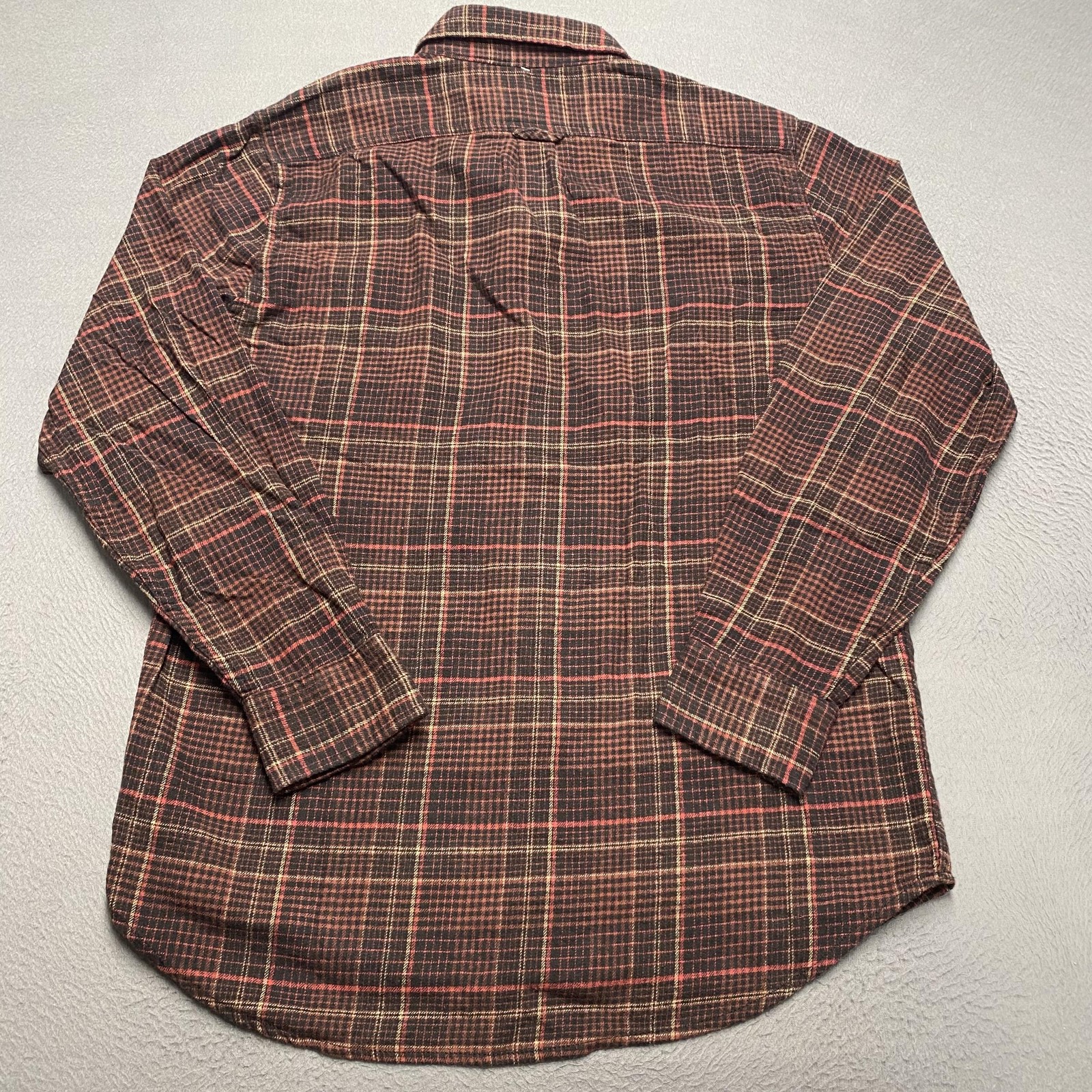 Woolrich Flannel Shirt Mens Medium Deep Red Plaid Long Sleeve Cotton Casual