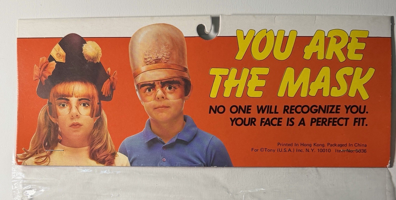 Vintage Paper Halloween Masks -TONY (USA) “You Are The Mask” -Still Sealed NOS!
