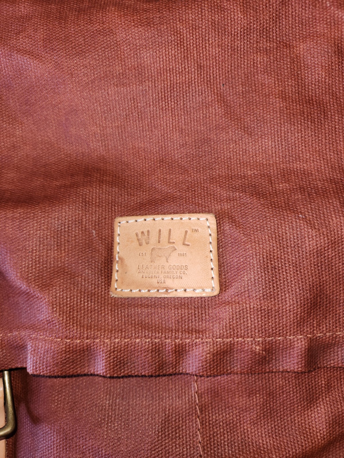 Will Leather Goods Waxed Coated Tan Canvas Leather Backpack Multi Pocket