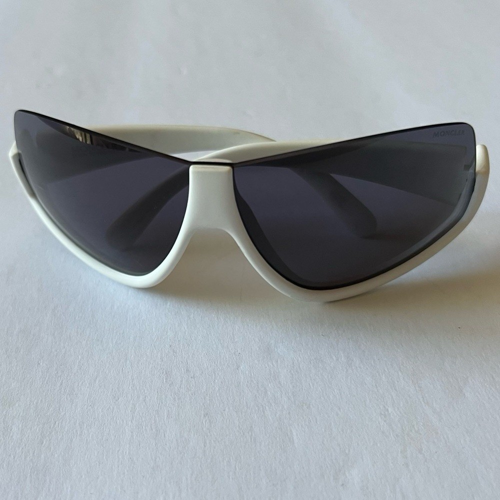 MONCLER Vyzer ML0269 21C UNISEX SEMI RIM SUNGLASSES WHITE PRE-OWNED EXCELLENT