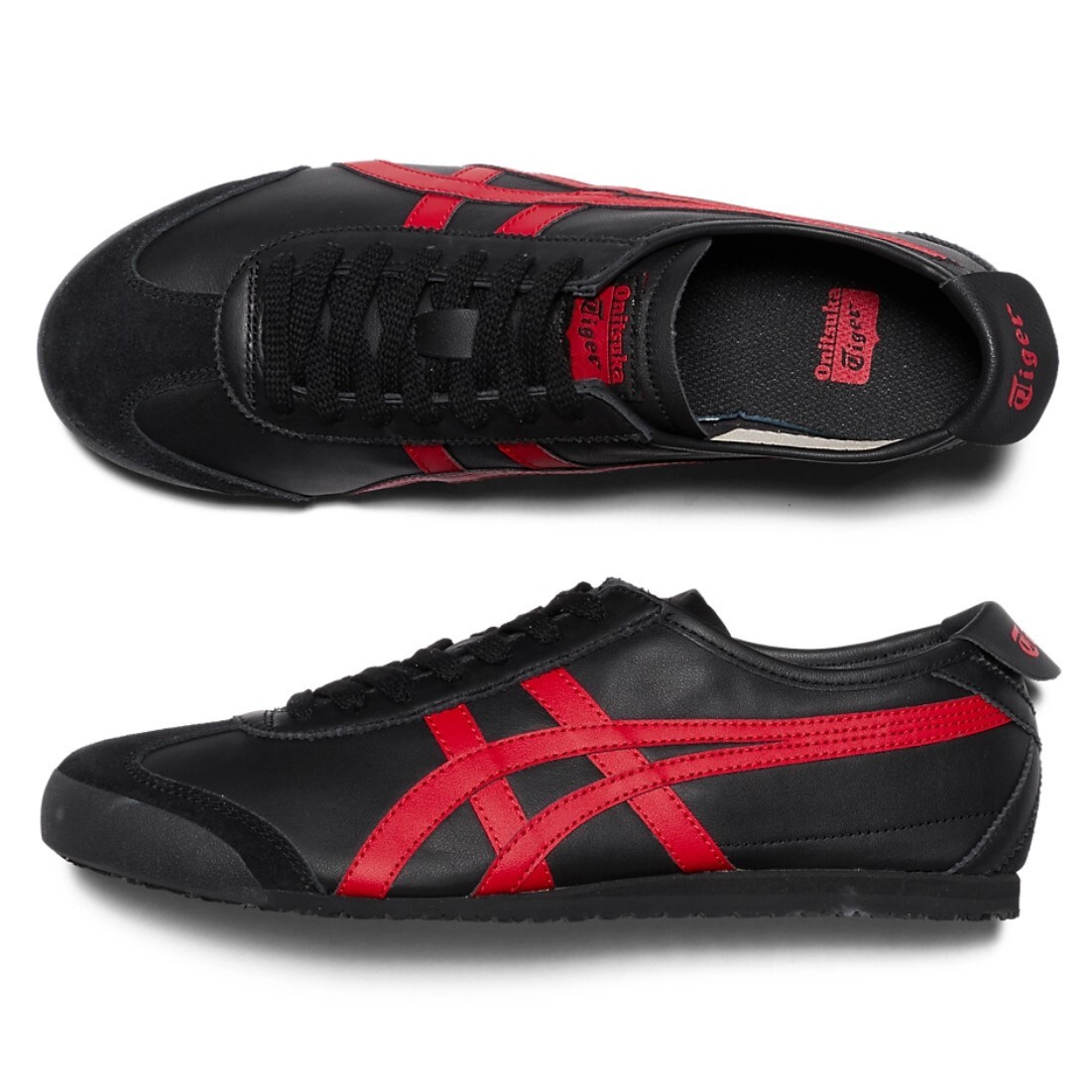 Onitsuka Tiger MEXICO 66 1183C102 004 BLACK CLASSIC RED &BOX