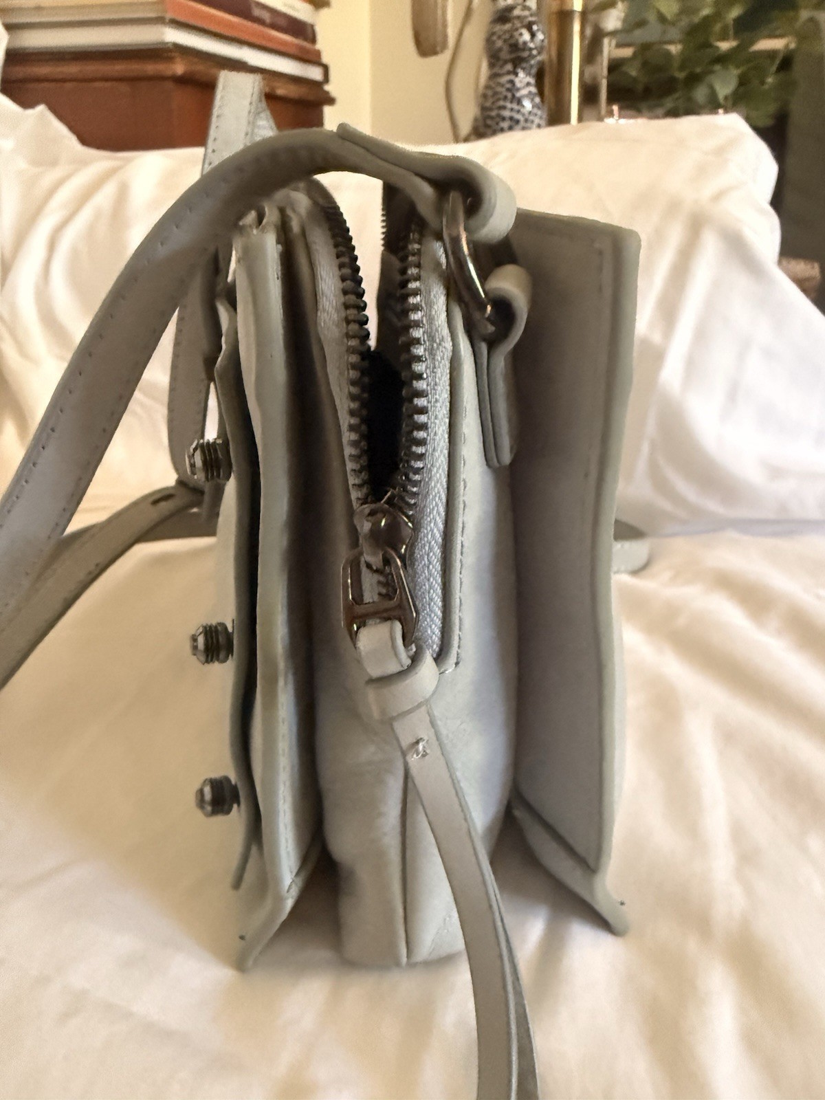 Botkier Warren City Small Leather Crossbody Messenger Sky Blue Leather Women Bag
