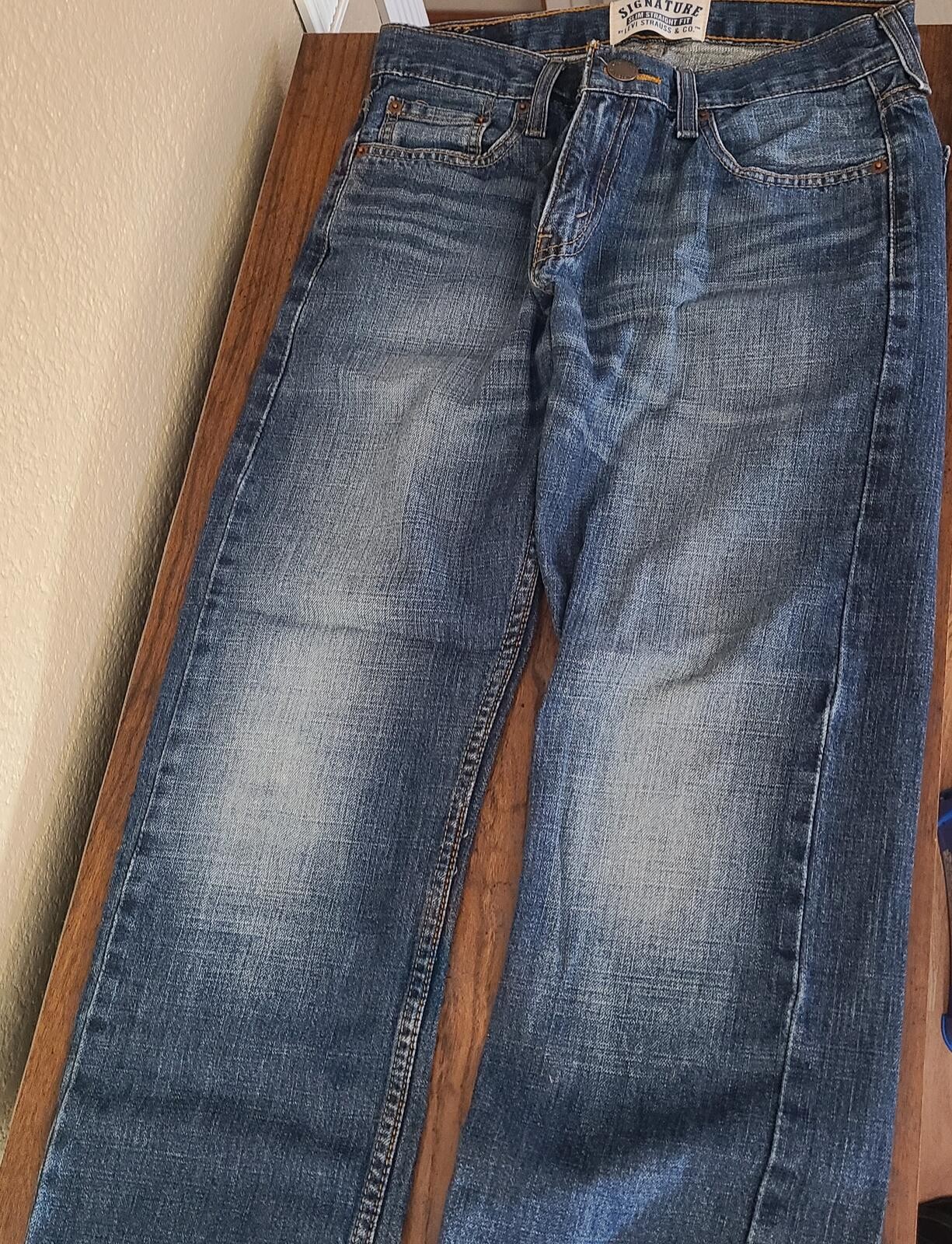 Levis Signature Slim Straight Fit Jeans 29×30 Men Youth Teen