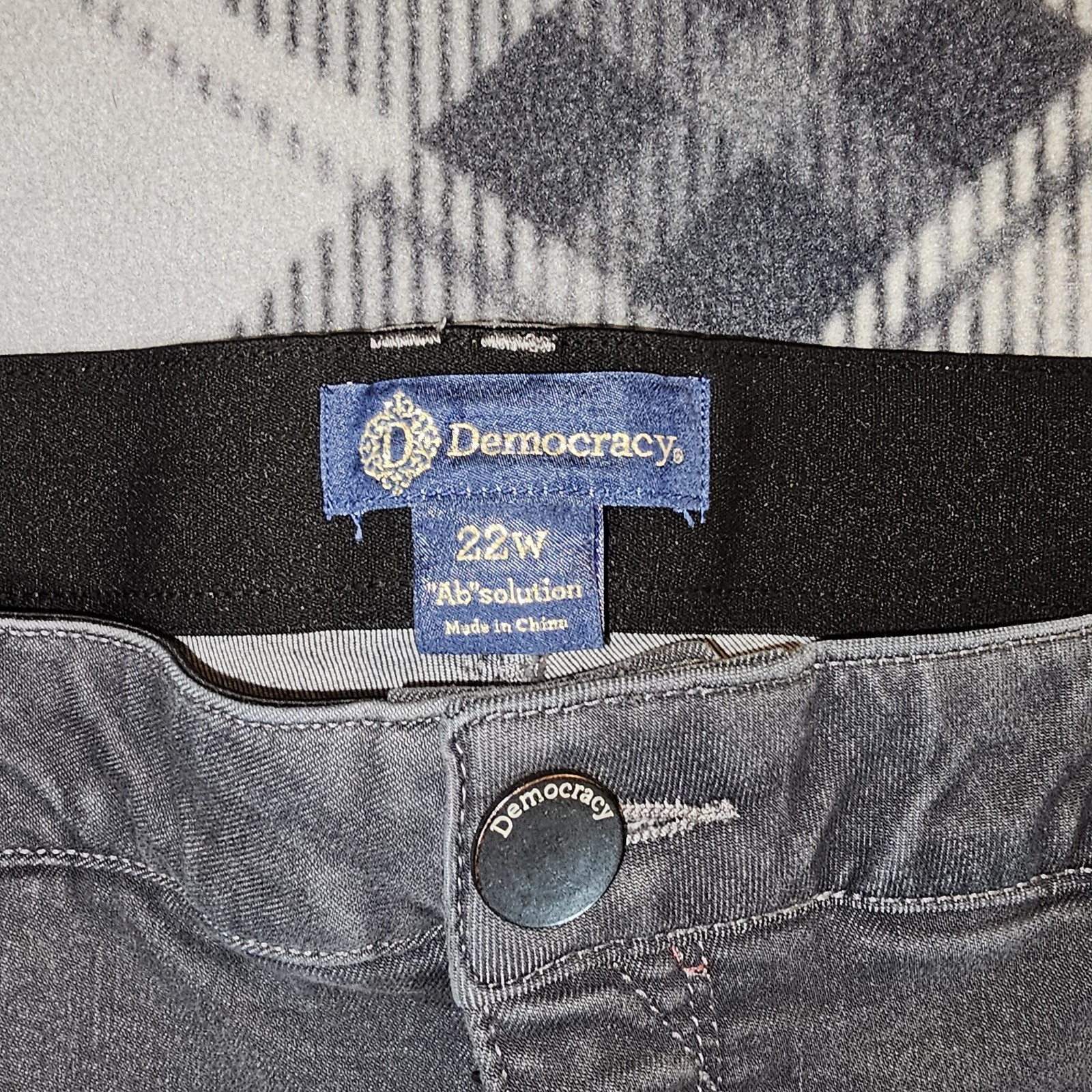 Democracy “Ab” Solution Grey Womens Straight Jeggings Jeans 22W