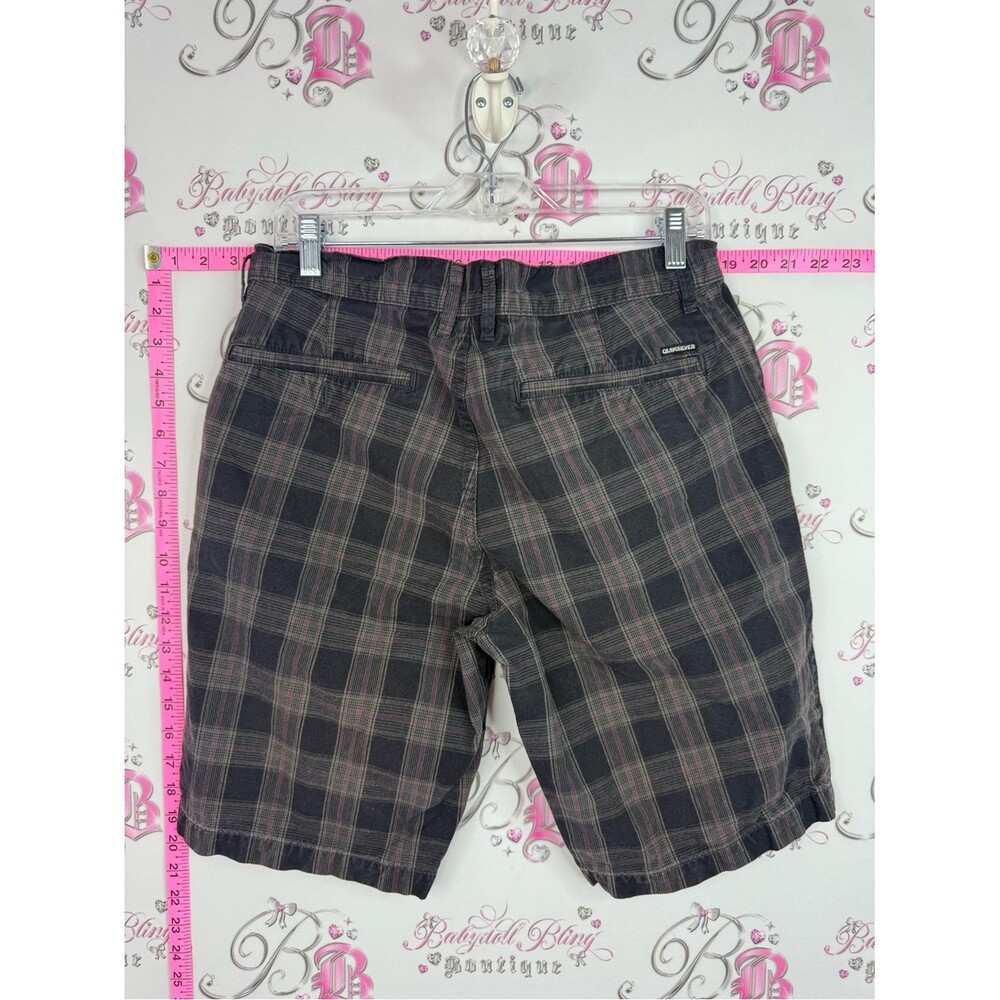 Quiksilver shorts Men’s Plaid Flat Front Shorts – Black & Gray