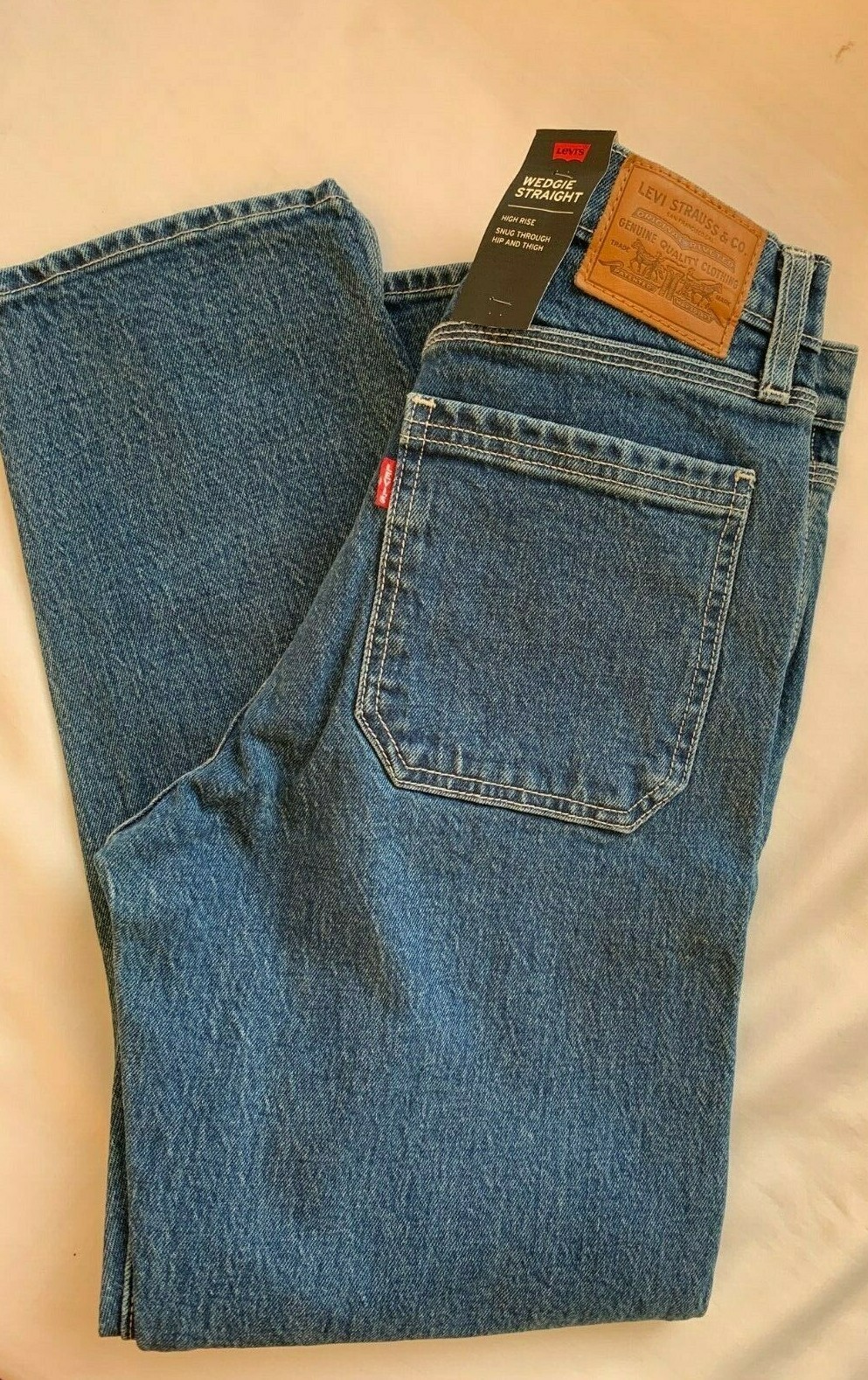 Levi’s Wedgie High Waist Straight Utility Crop Jeans Middle Sister Women 26×26