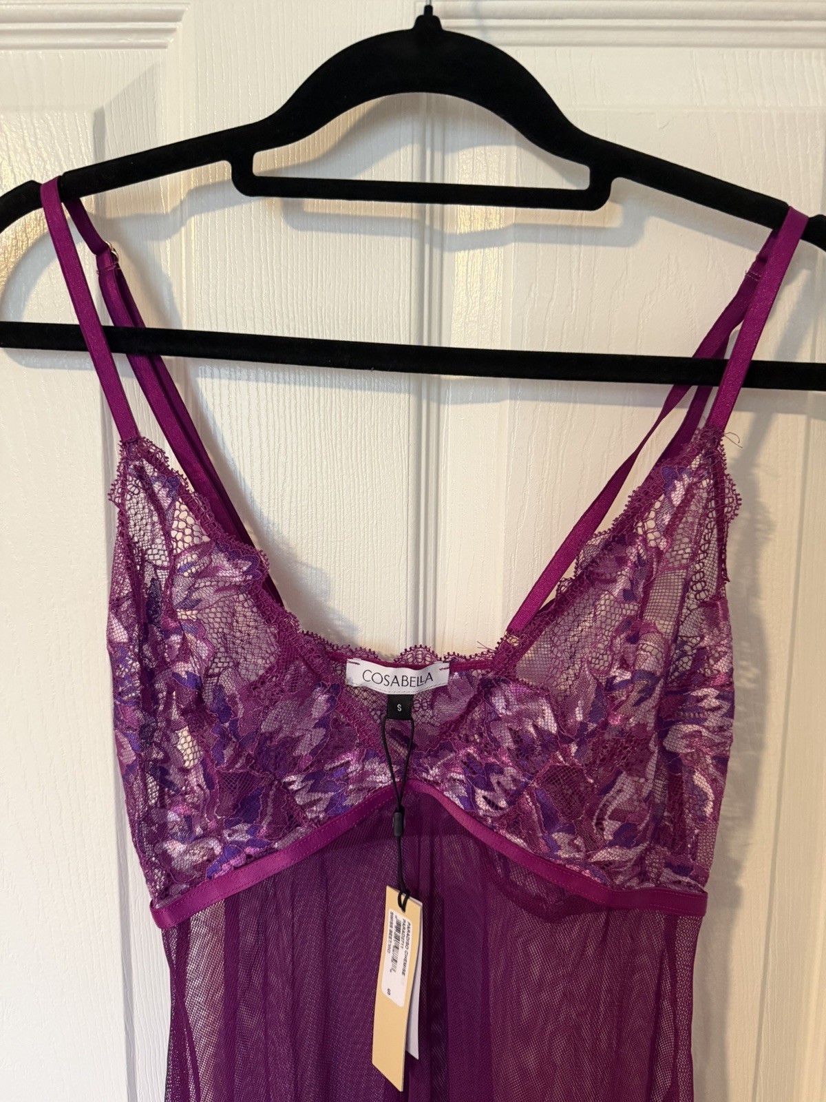 Cosebella Small Paradiso Chemise In Swiss Beet/Violette-NWT-MSRP $160