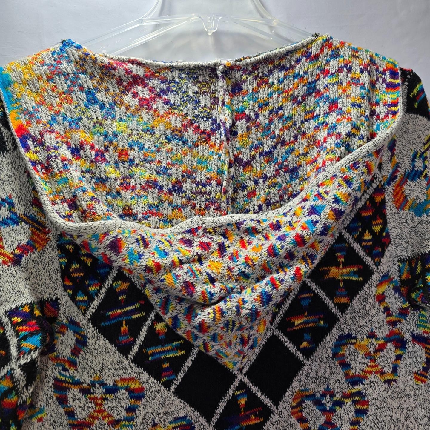 Northern Angel Women’s L XL Hoodie Cardigan Sweater BOHO Aztec Art To Wear
