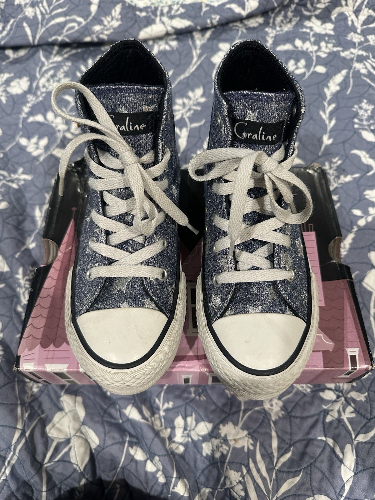 Converse CTAS EVA Lift Hi Coraline Stars High Top Canvas Sneakers US 1 A12354C