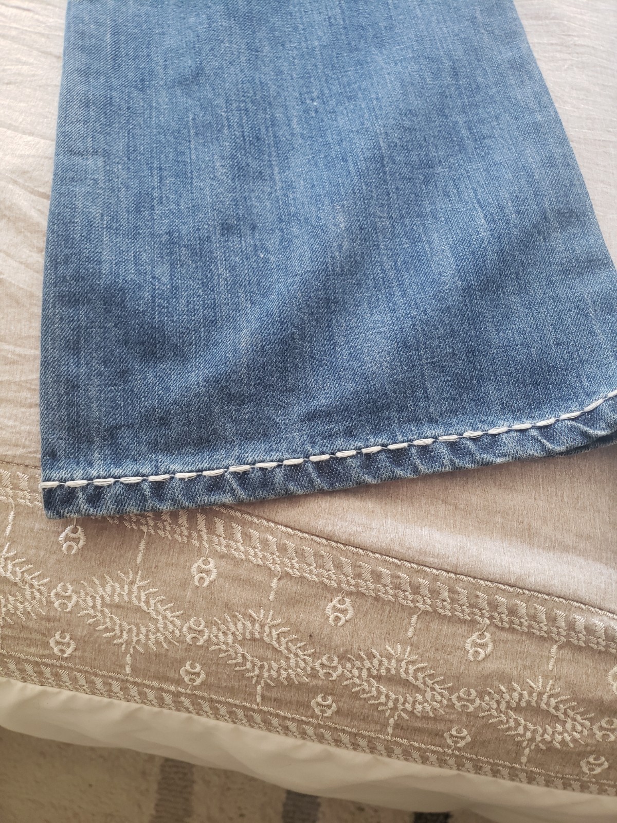 Rock 47 Jeans Mens 36×36 Blue Bootcut Wrangler Western Cowboy Jeans thick stitch