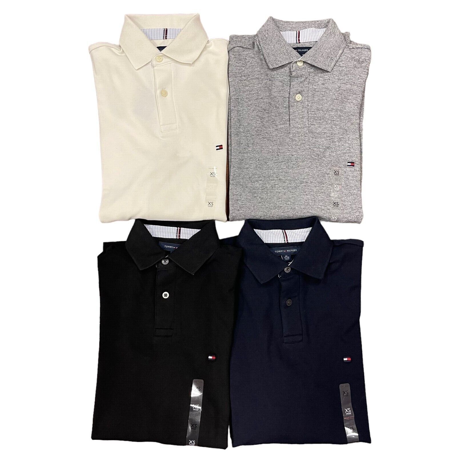 Tommy Hilfiger Mens Regular Fit Solid Stretch Cotton Mesh Long Sleeve Polo Shirt