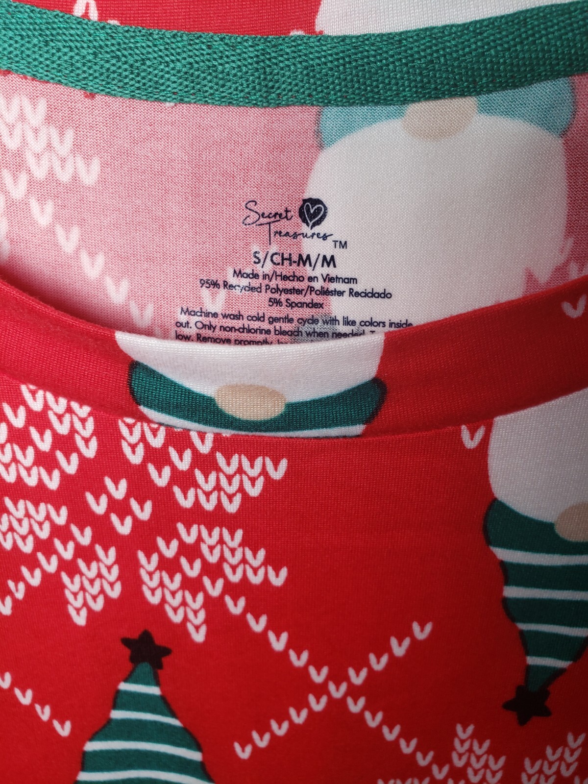 NWT Secret Treasure Christmas Holiday Nome Gown w/Pockets Sz S/M