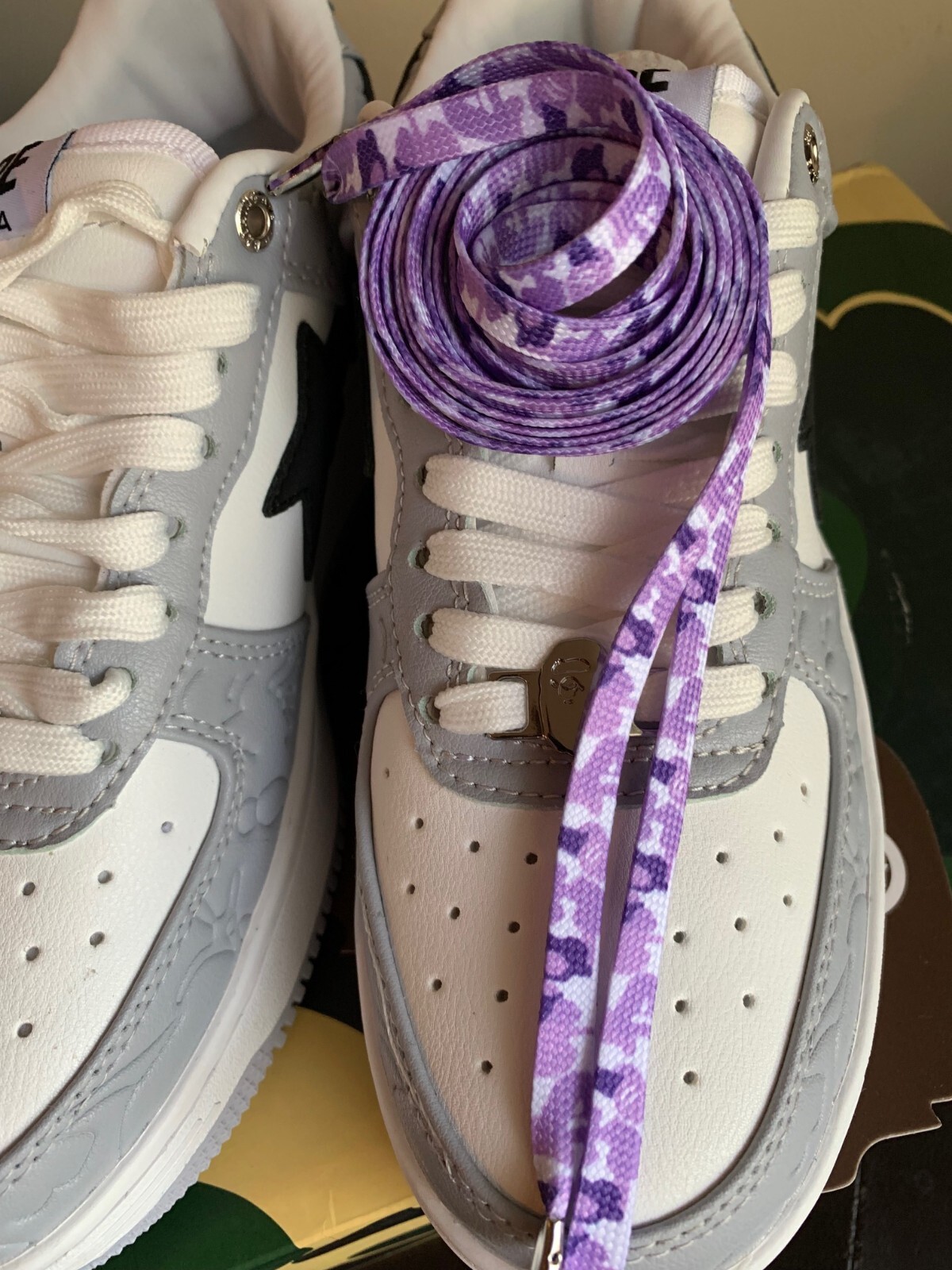120cm Camo shoelaces replacement laces for Bape – Ape Head design CHOOSE COLOR!!