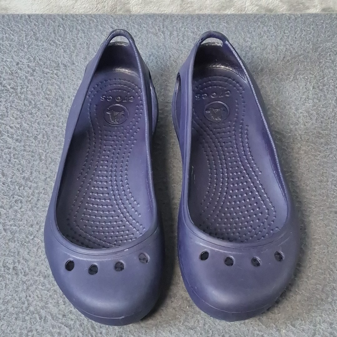 Crocs Shoes Womens 5 Navy Blue Kadee Ballet Flats Slip On Comfort Casual Beach