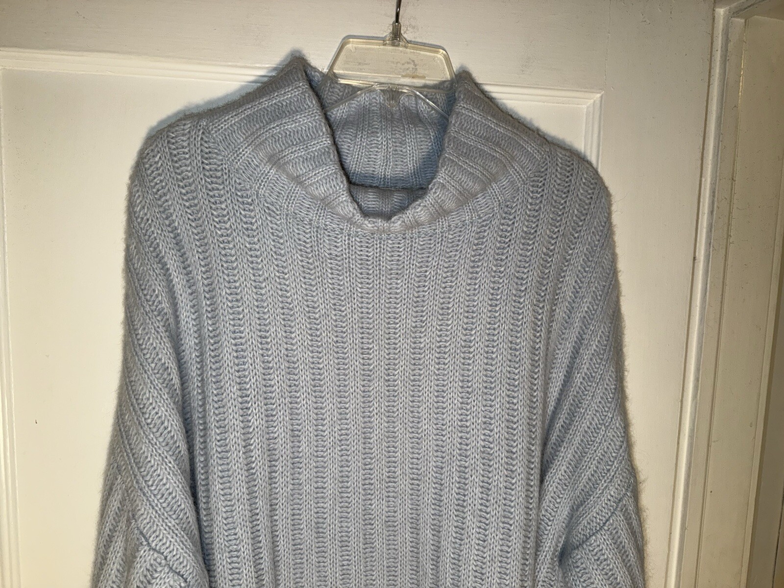 ELEVEN SIX Talia Blue Poncho Sweater Baby Alpaca Wool Oversized Size M/L d874
