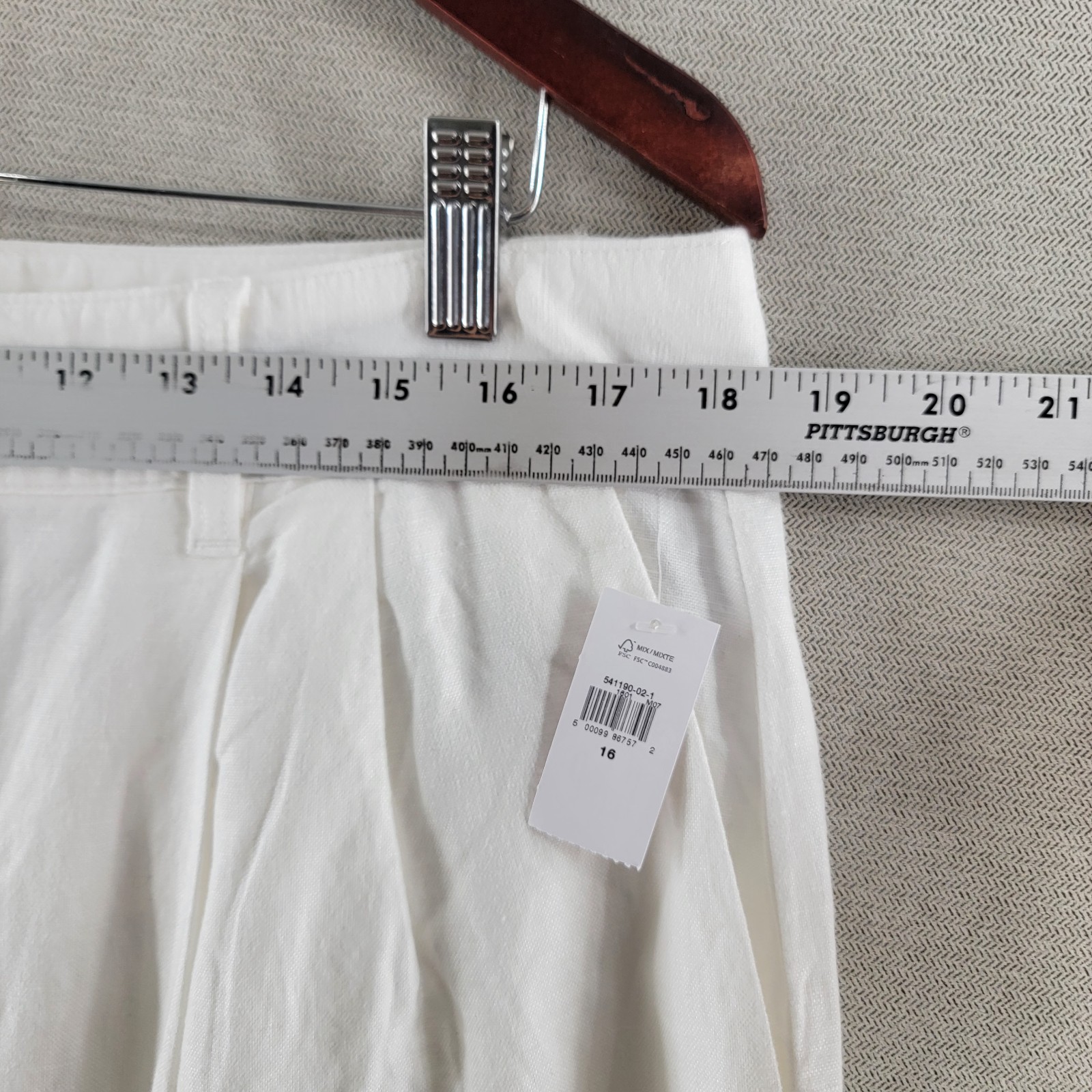 Gap Womens Pants Linen Pleated Wide Leg NEW Size 16 Off White Resort Beach