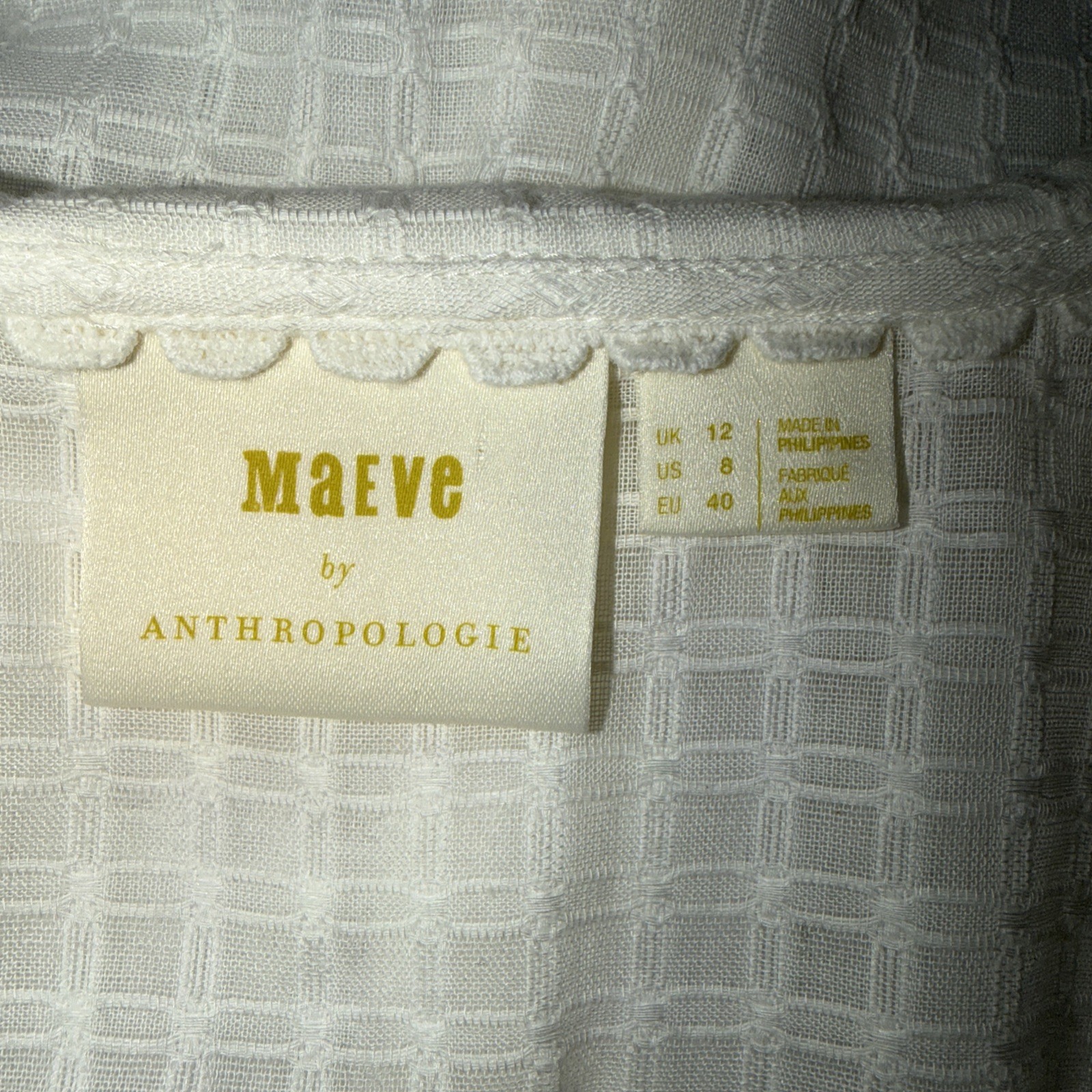 Anthropologie Maeve Roswell Collared Blouse White Women’s 8