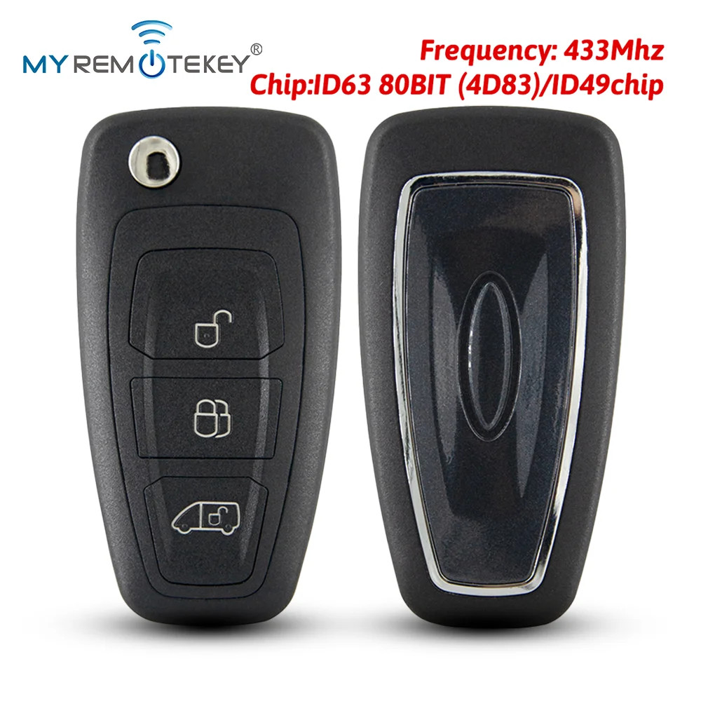 FCC A2C53435329 Flip Remote Key 433Mhz FSK ID63 80BIT(4D83)/ID49chip for Ford