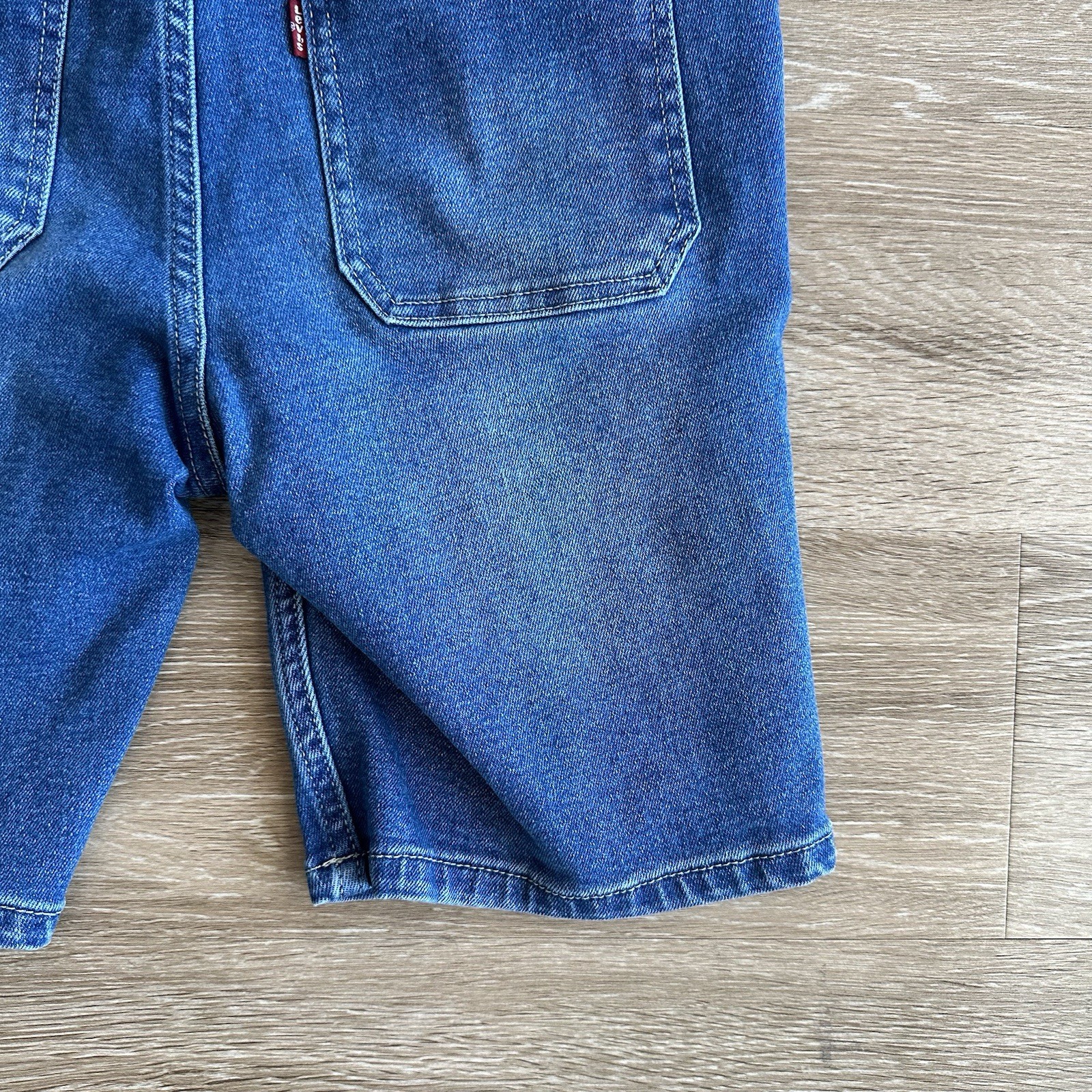 Levi’s Distressed Denim Jean Shorts Adjustable Waist Blue Youth Boys Large