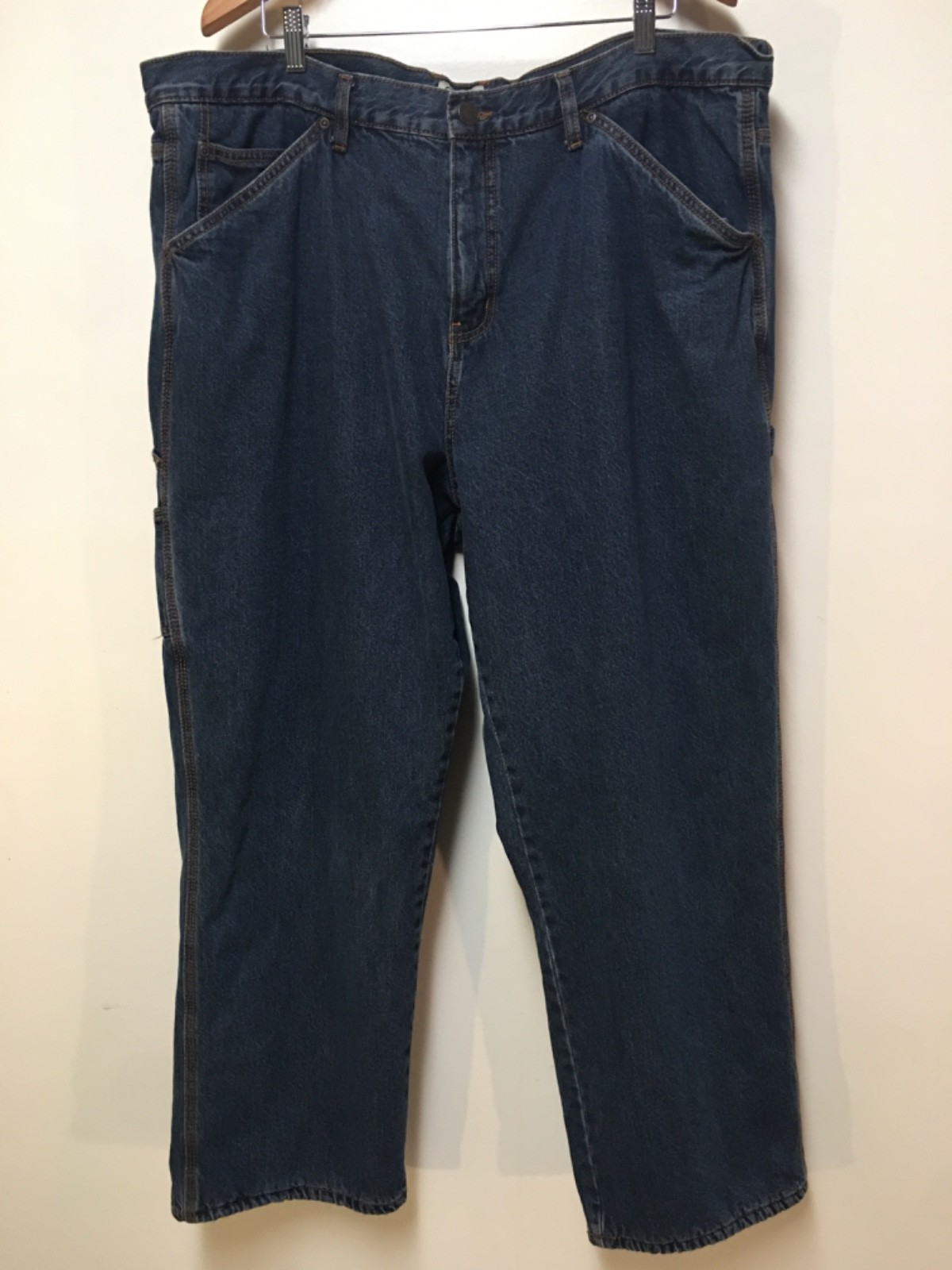 C.E. Schmidt Workwear Men 44×30 Jeans Blue Carpenter Loop Fleece Lined Dark Wash
