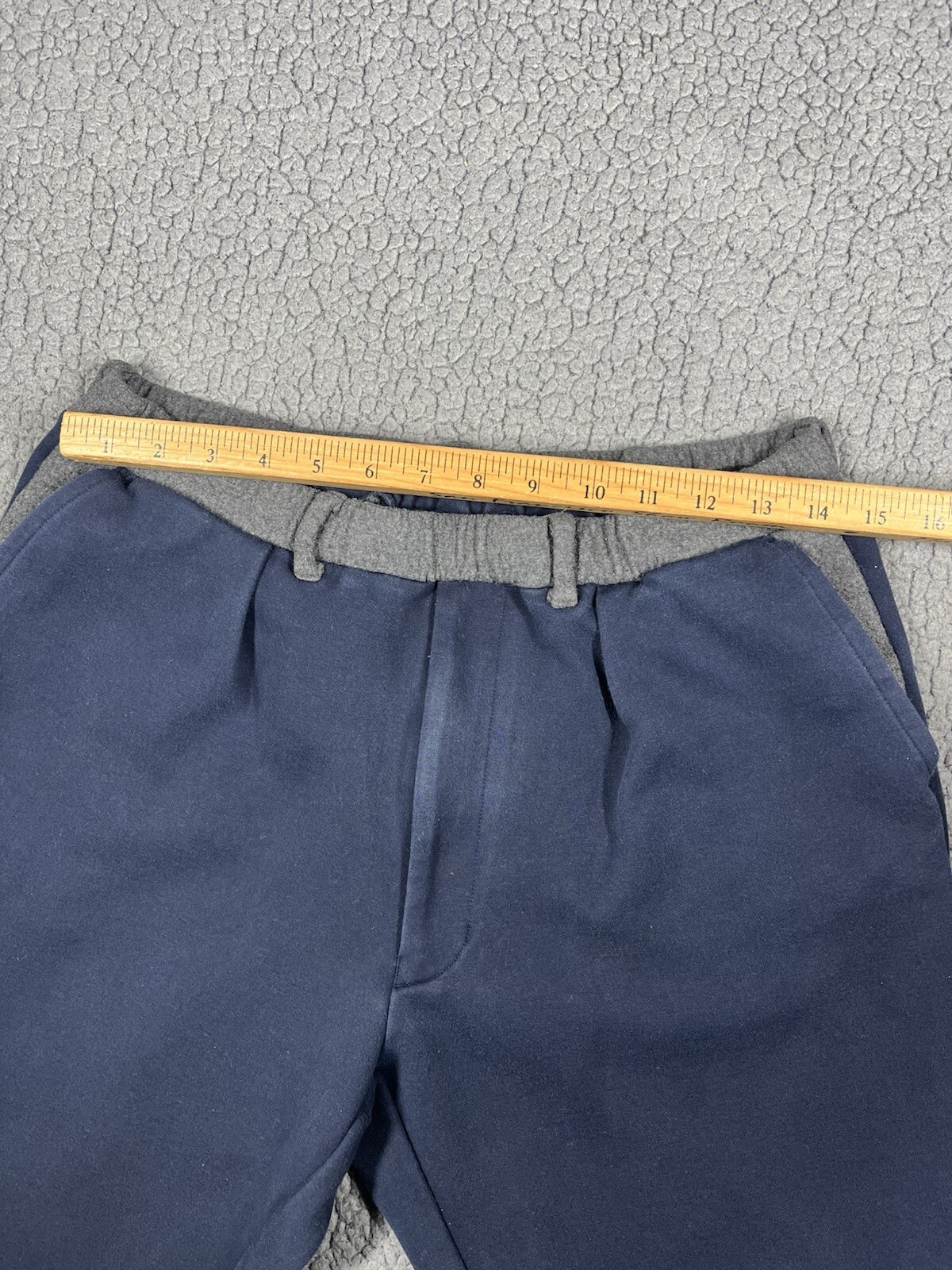Tomorrowland Tokyo Pants Mens Medium Navy Blue Grey Contrast Waistband Joggers