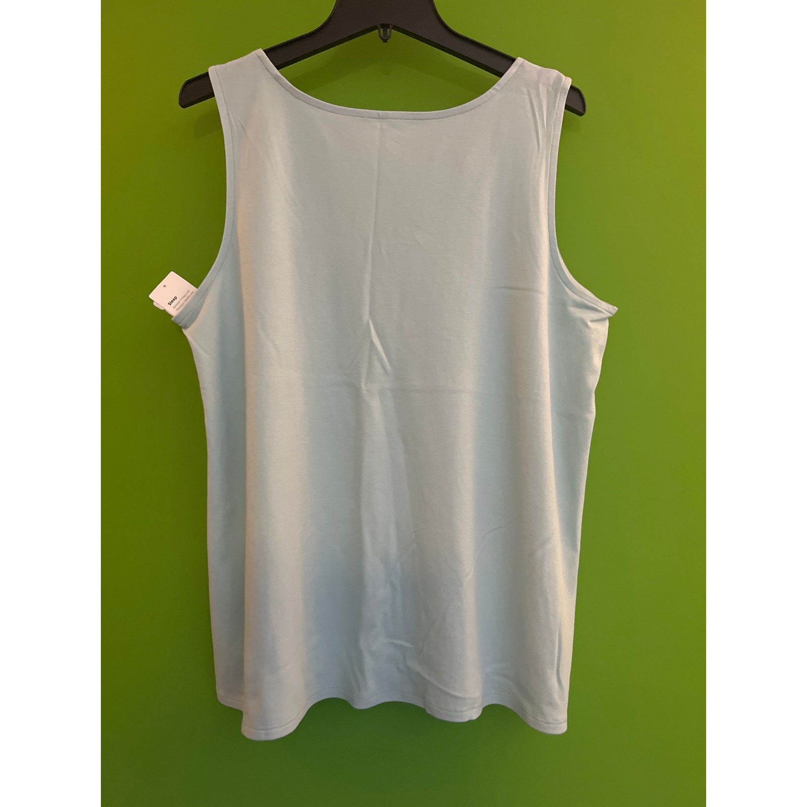 EIleen Fisher Organic Cotton Interlock U-Neck Sleep Tank in Pool Size L