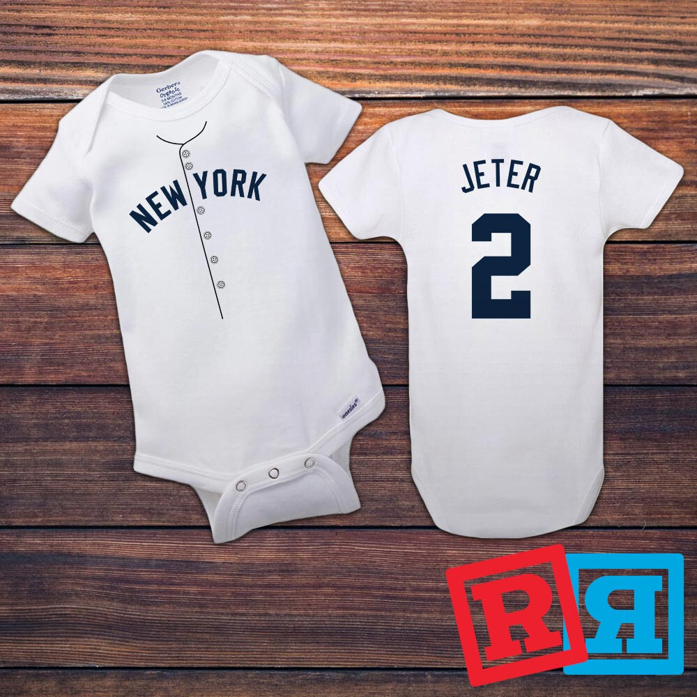 Derek Jeter New York Yankees Baseball Gerber Baby Onesie® Cotton Bodysuit