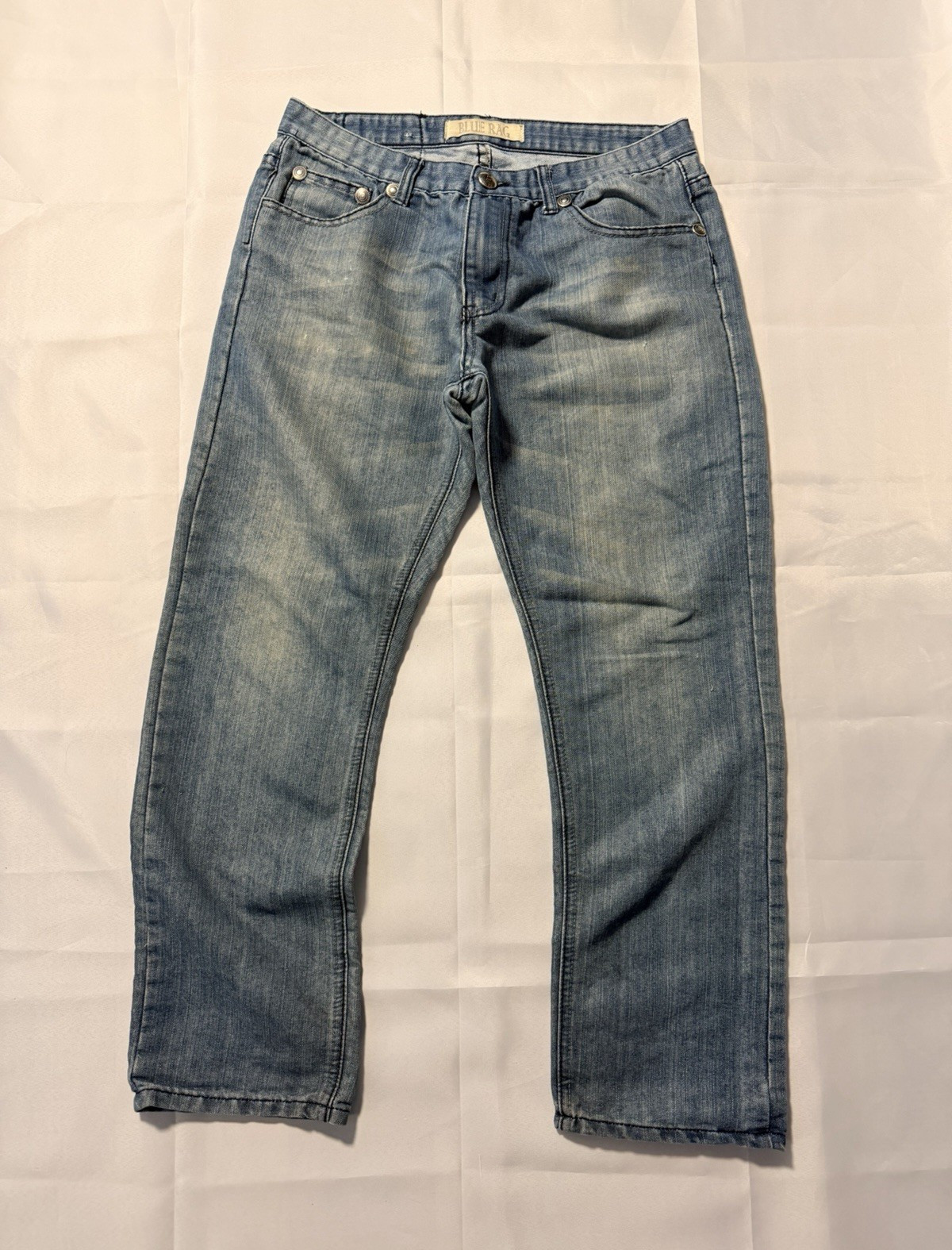 Blue Rags Women’s Light Wash Blue Denim Straight Leg Mid Rise 5-Pocket Jeans