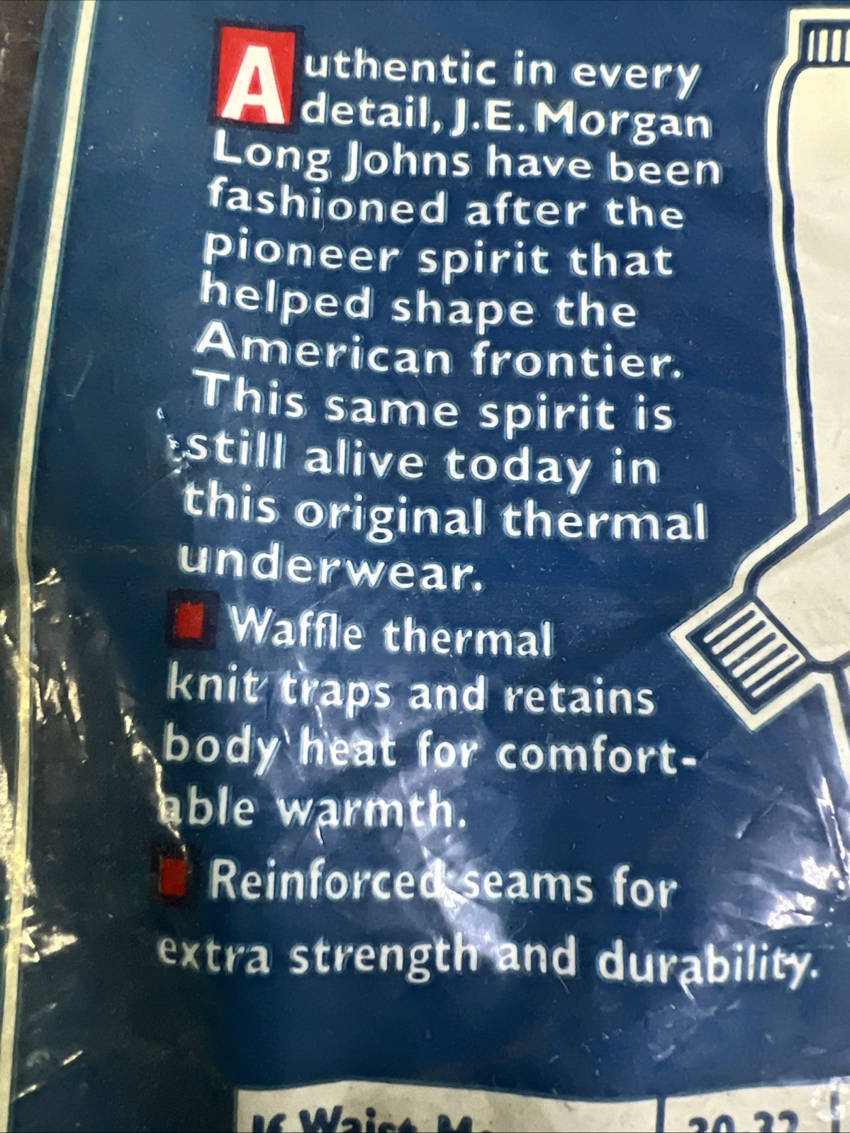 Morgan Mills Long Johns Waffle Thermal Underwear Pants Mens Sz XL Blue NEW USA
