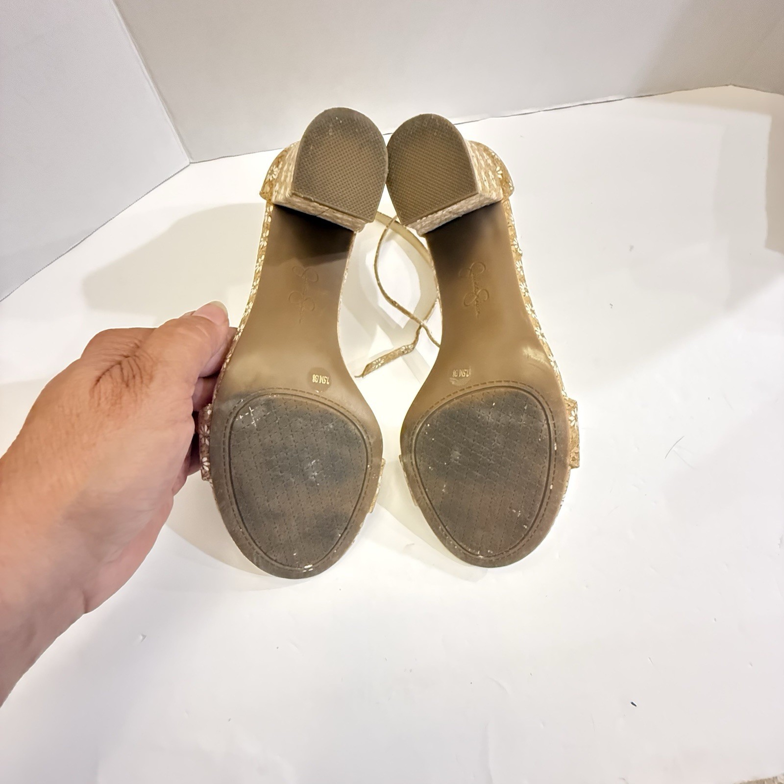 Jessica Simpson Daisy Ankle Strep Sandals We Oman’s Size 7.5 Used In Good Shape