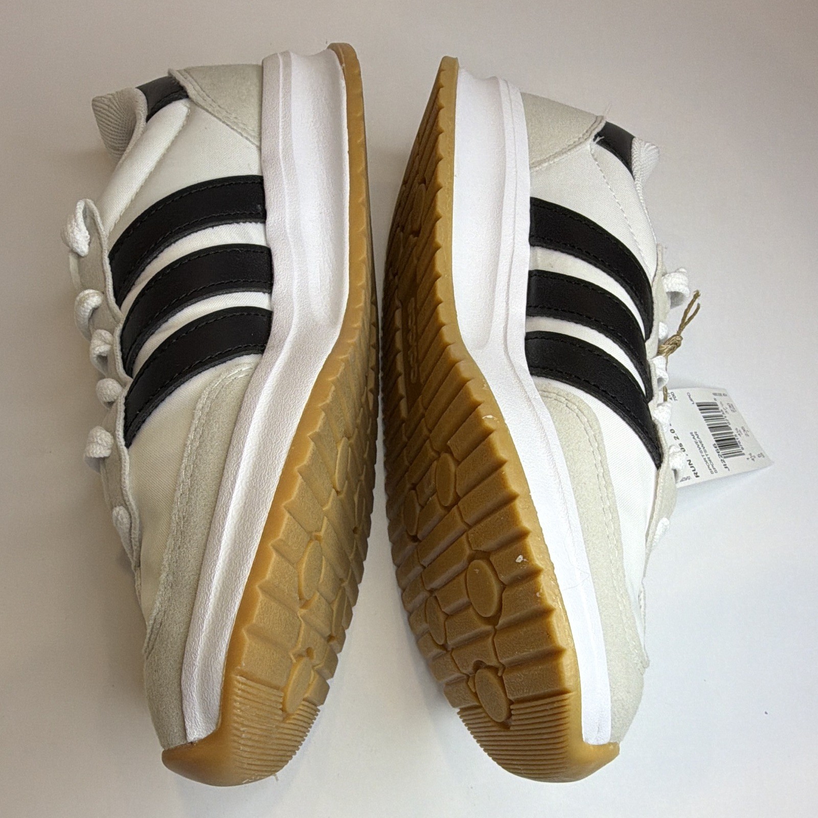 adidas Run 70s 2.0 J Low Top Lace-Up White/Black/Gray/Tan Kids 5 JI2266