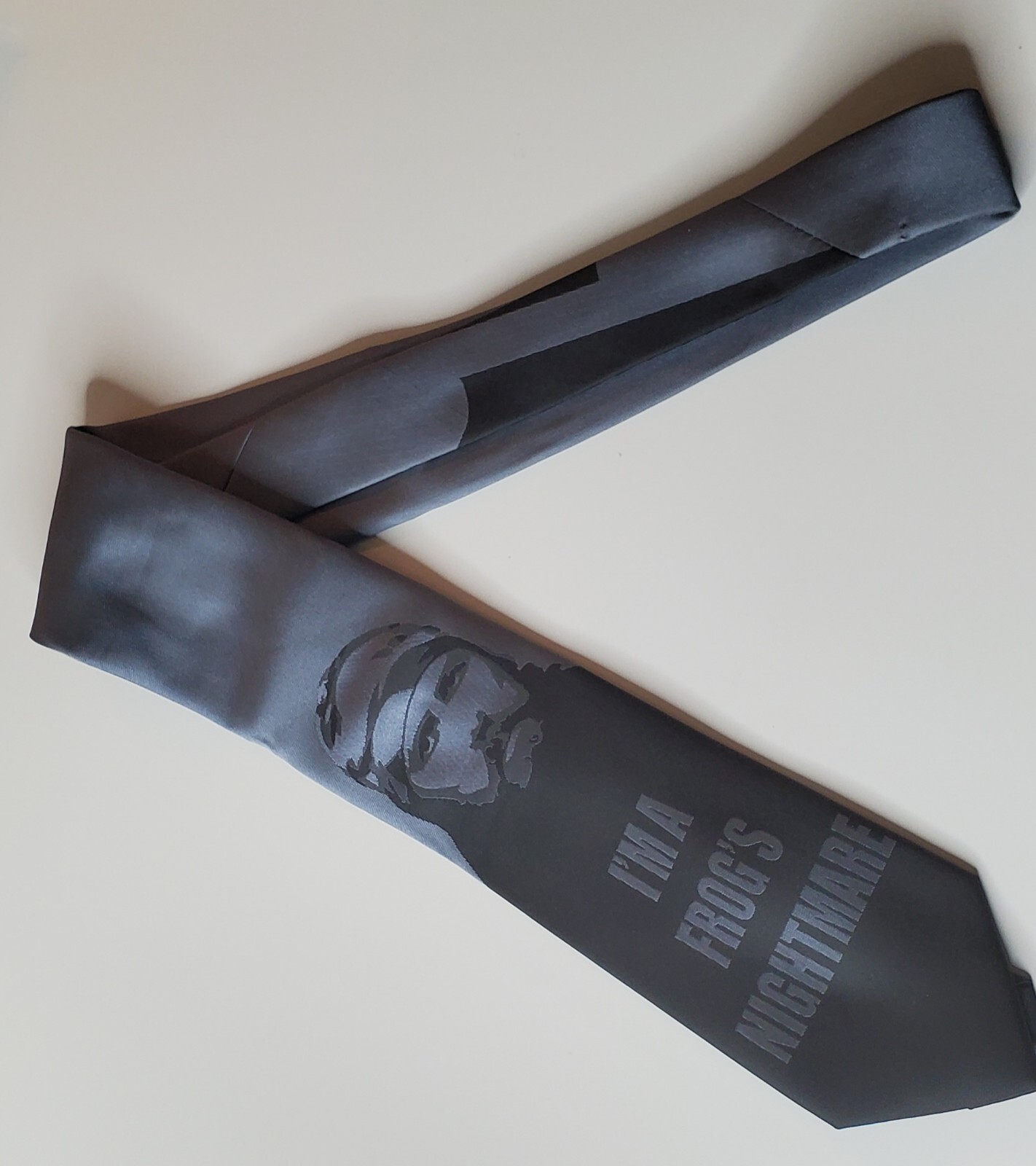 Duck Dynasty Jase Robertson I’m a Frog’s Nightmare Neck Tie Gray Black