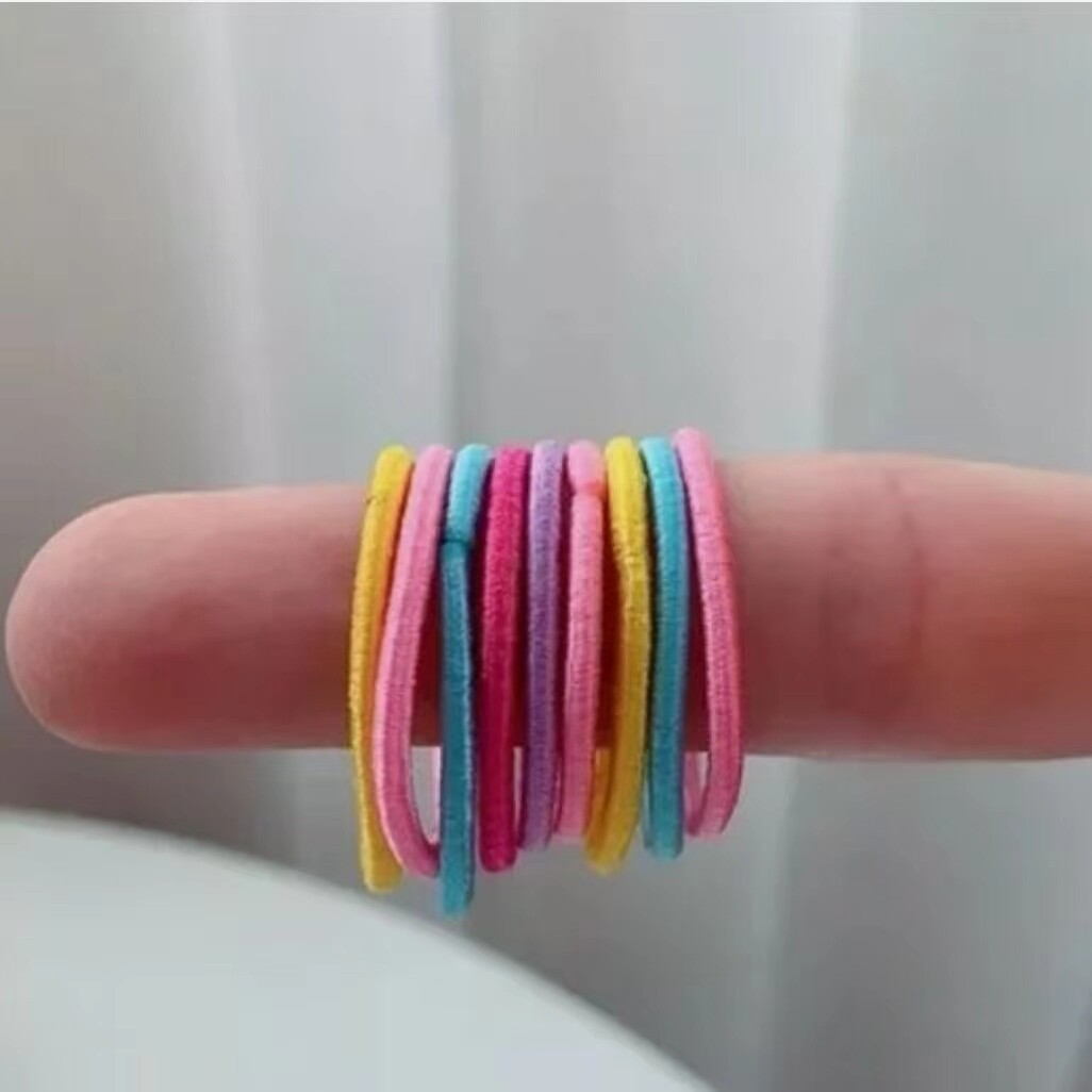 50 Pcs small/mini Hair Ties Elastics Ponytail Holders Girls Kids Hairband