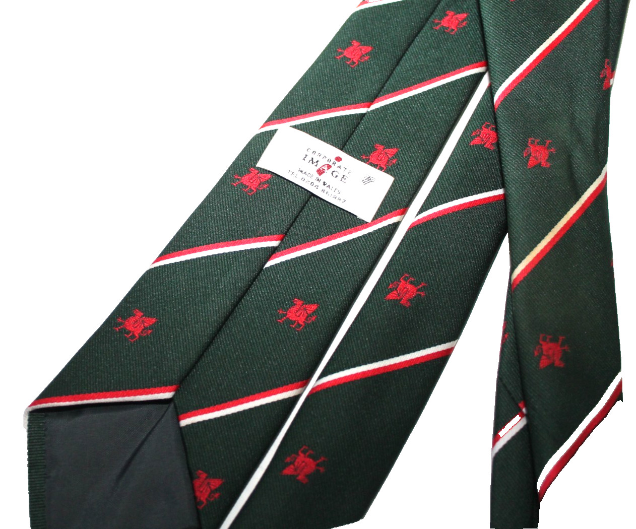 Corporate Image Dark Green Red Phoenix Tie Striped Ivy league Style Preppy 3″