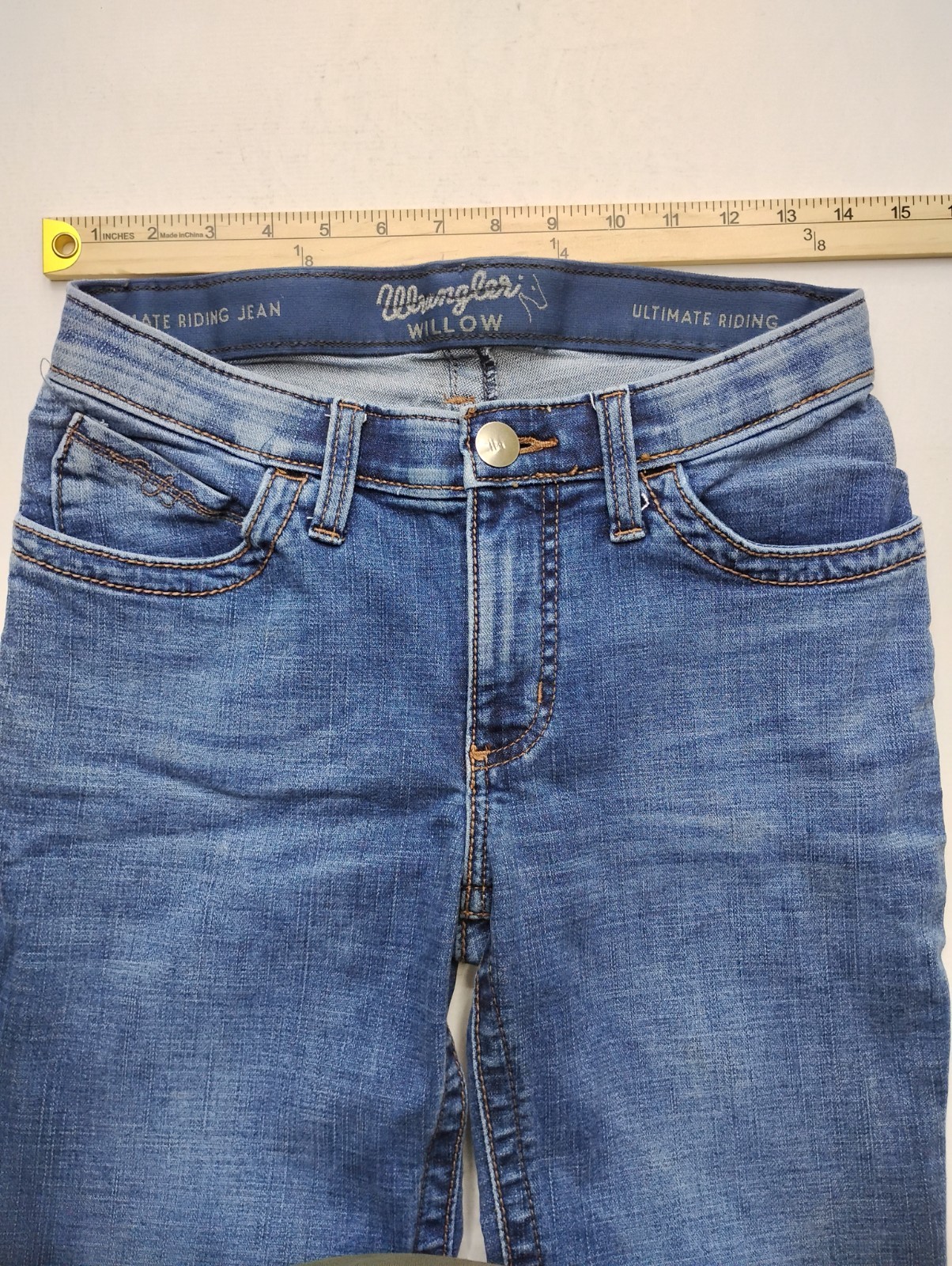 Wrangler Willow Bootcut Ultimate Riding Jeans Womens 8 Blue Denim Mid Rise