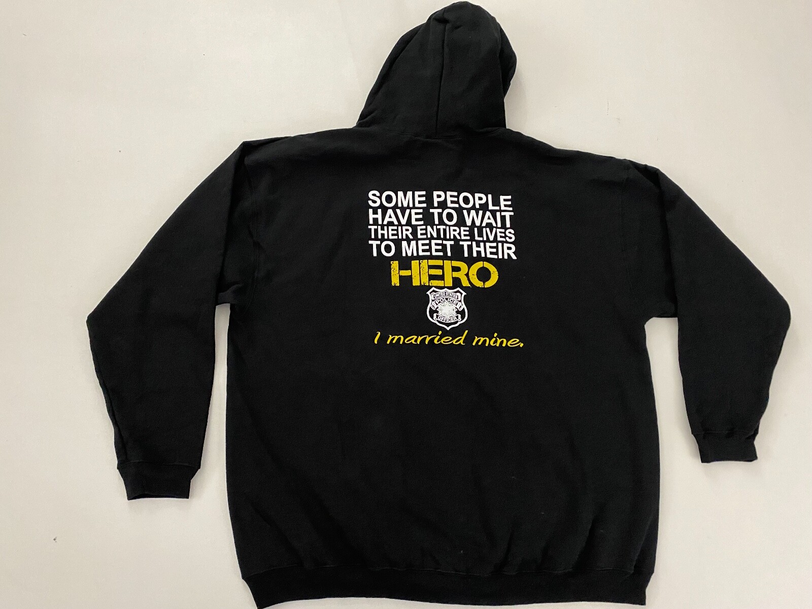 United States Police Wife Black Hoodie Sweatshirt Size 3XL