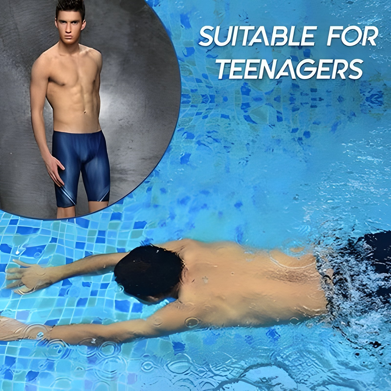 Men Professional Comfortable Training Pool Jammers Shorts Swimsuit S/M/L/XL