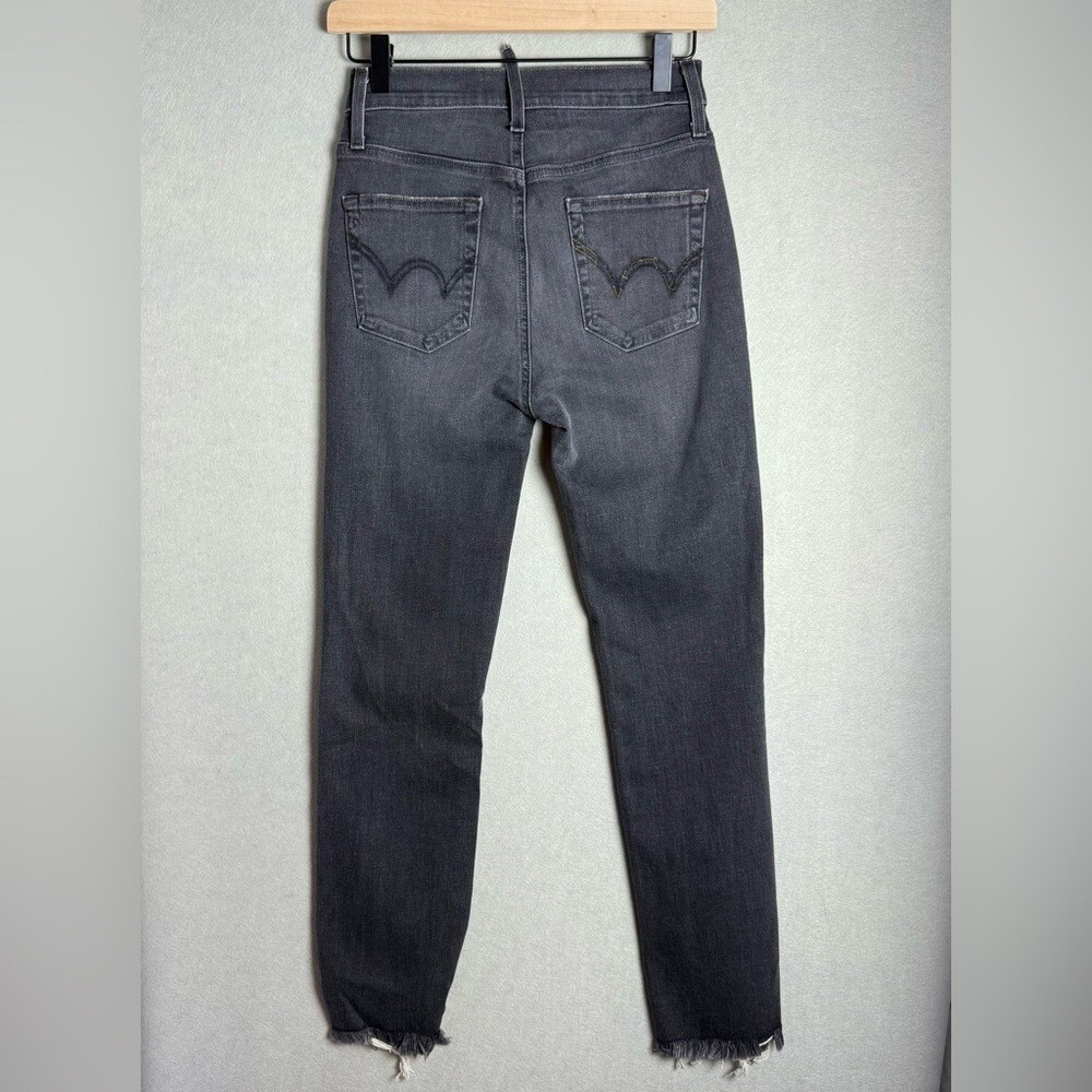 Edwin Bree Slim Straight Raw Hem Jeans Black Women’s Size 26