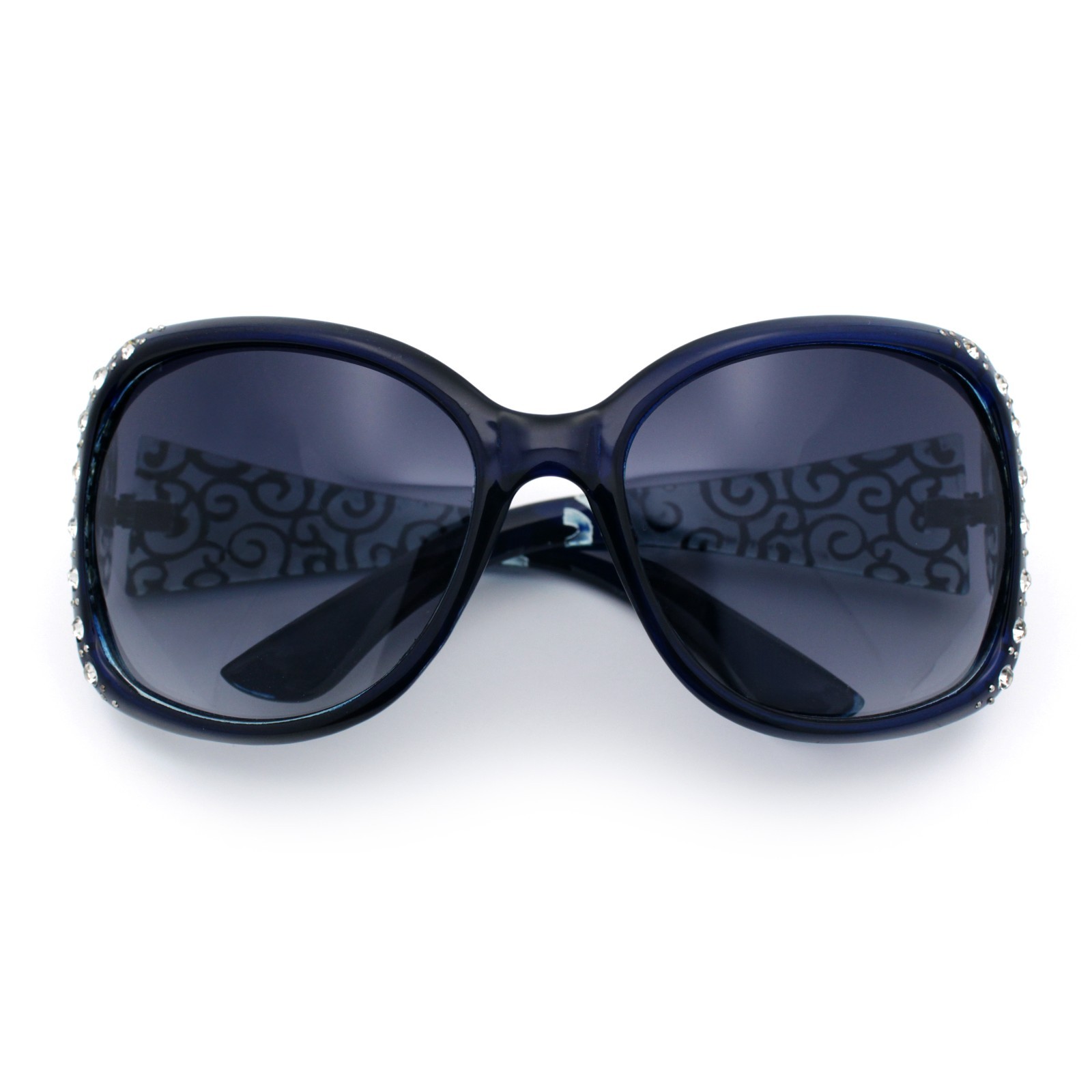 SA106 Womens Rhinestone Oversized Butterfly Thick Arm Fashion Sunglasses