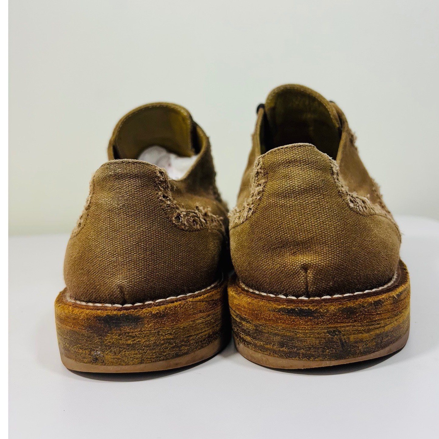Billy Reid Canvas Wing Tip 2001 Dress Shoes Italy Made City Brown Mens Size 9.5