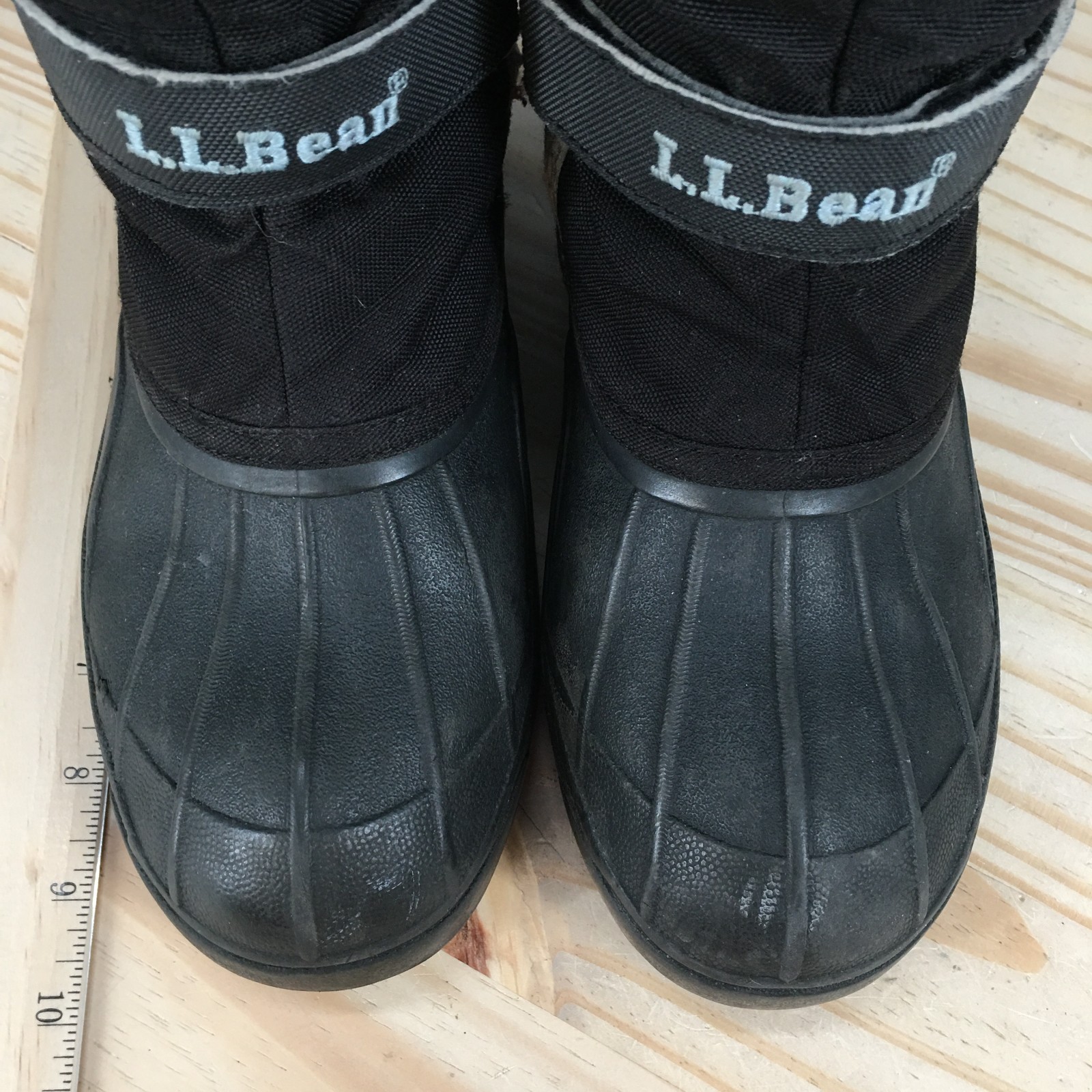L.L. Bean Boot Children 4 Northwoods Snow Winter Hook-And-Loop Strap Black Blue