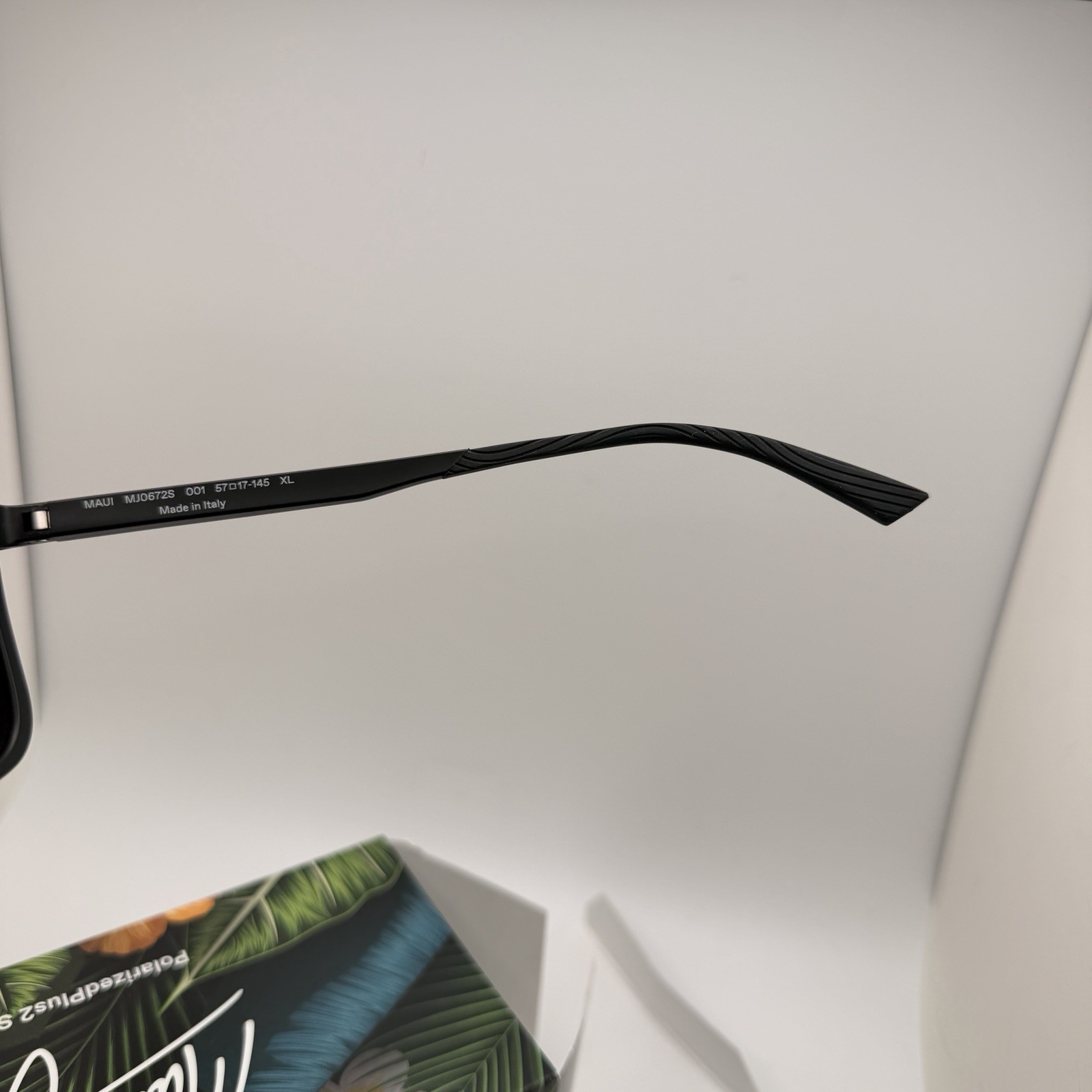 Maui Jim Hulili Rectangular Polarized Sunglasses Matte Black Frame MJ0672S-001