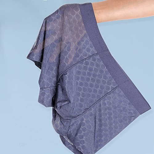 Mens Ice Silk Mesh Boxer Briefs Breathable Underwear | Cool Large 4pcs Black