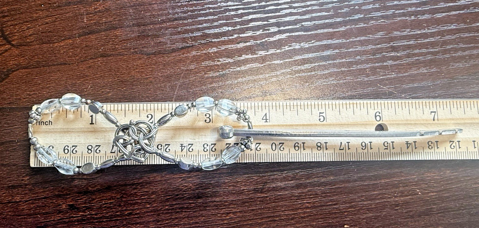 Lilla Rose Flexi Clip Celtic Heart with Crystal Beads Size Large