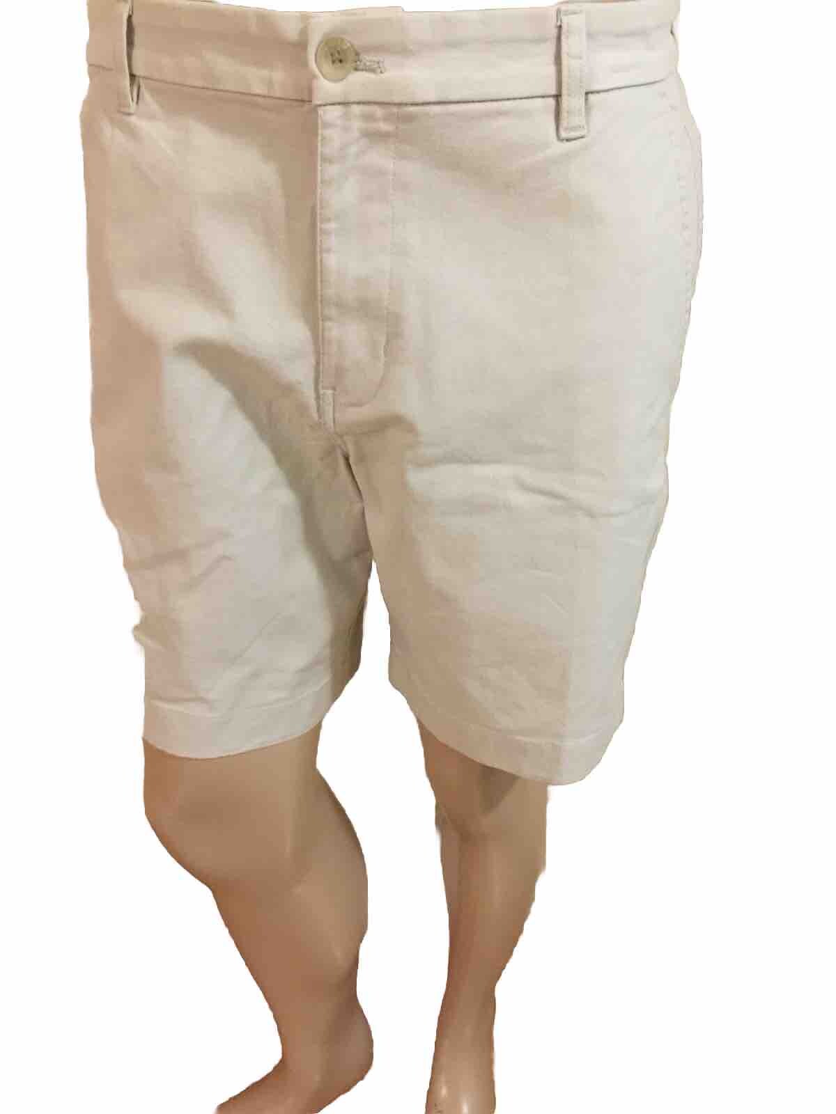 Chaps Shorts 34 W X9 Stone Light Tan Men 4 Pockets Stretch 98% Cotton 2% Elastic