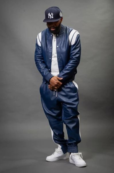 BRAYDEN LEATHER TRACK SUIT SWEATSUIT 100% REAL LEATHER FOR MEN